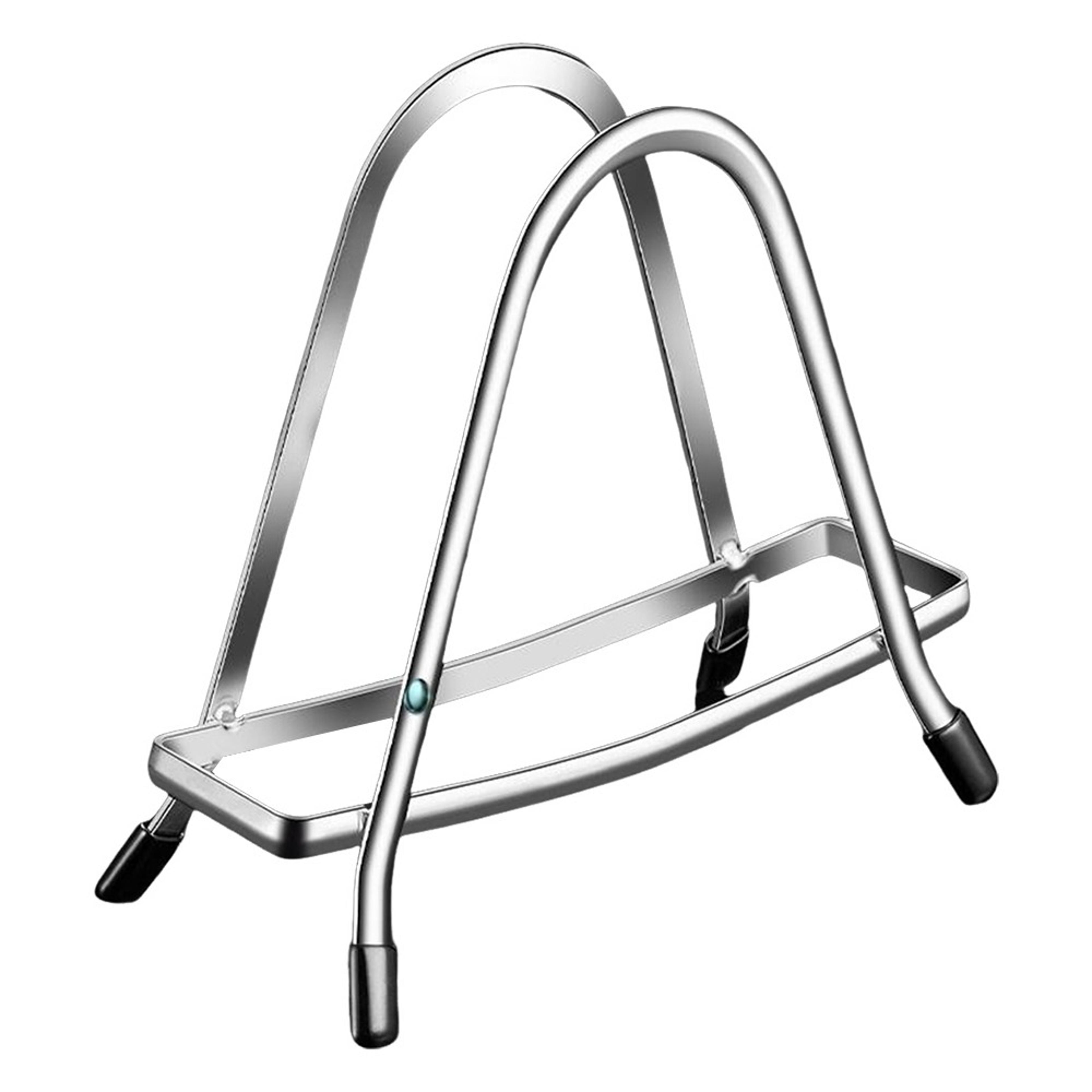 space saving stainless steel cutting board holder and pot lid organizer