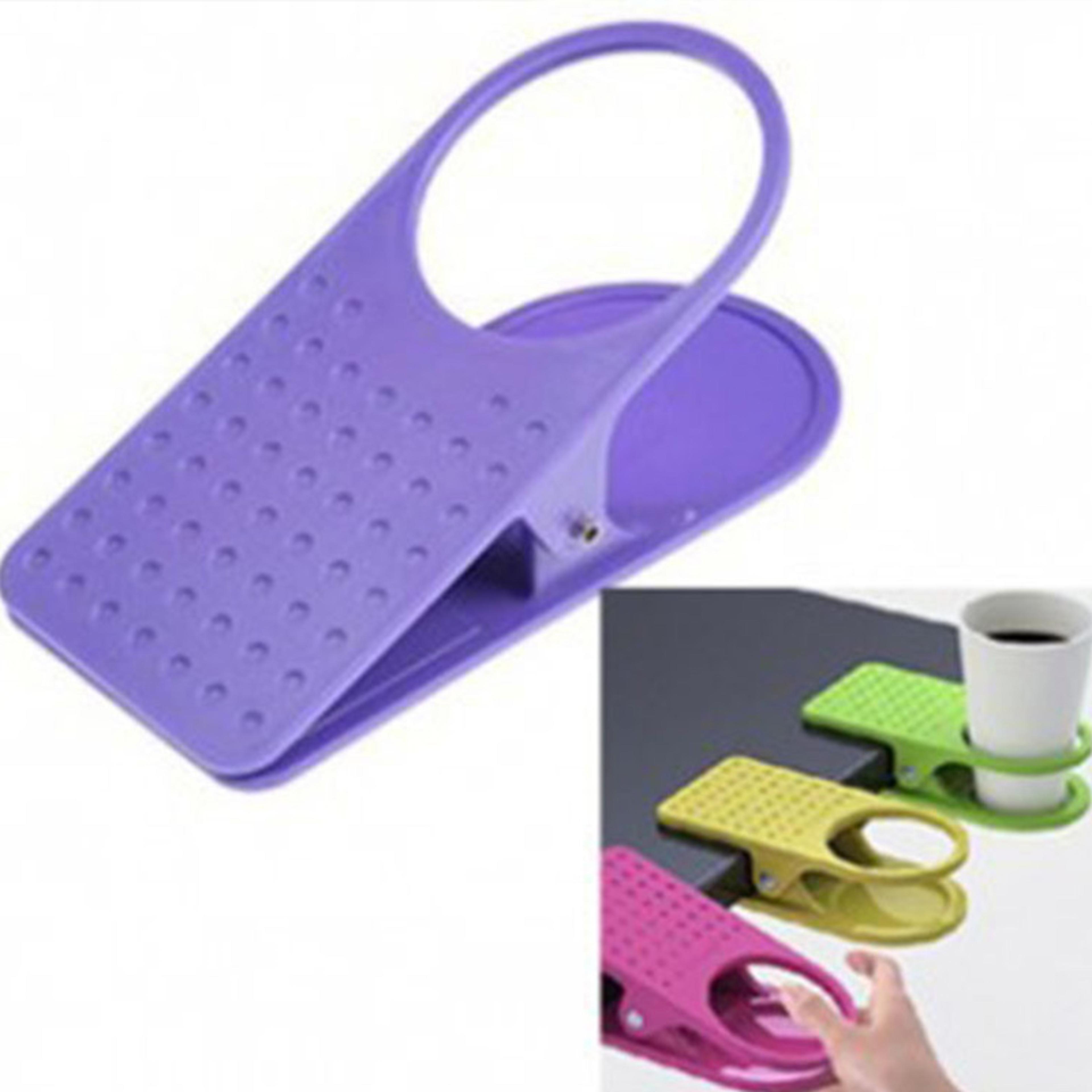 portable desk cup holder clip clamp for coffee and bottles