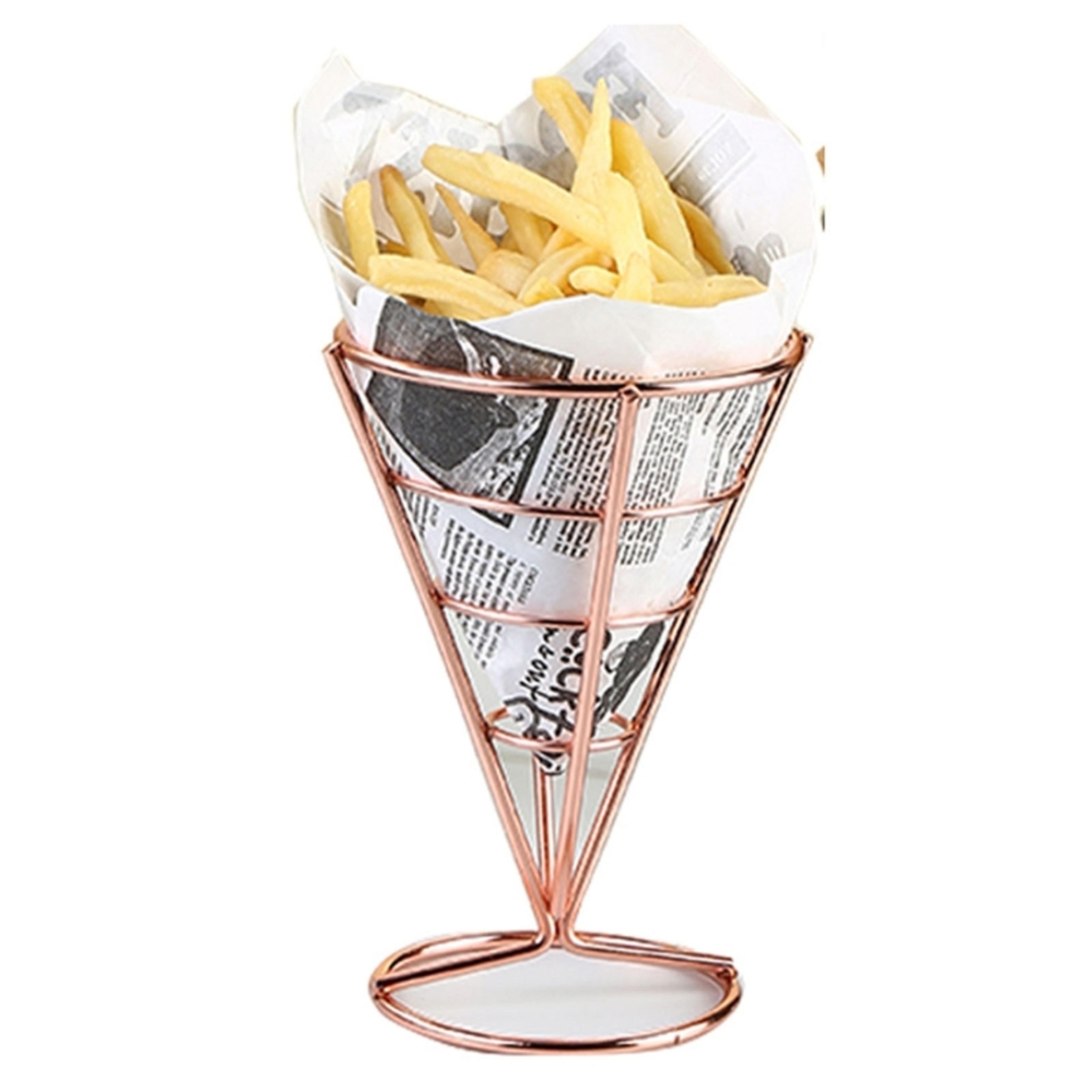 french fry holder stand decorative snack cone rack for kitchen serving and parties