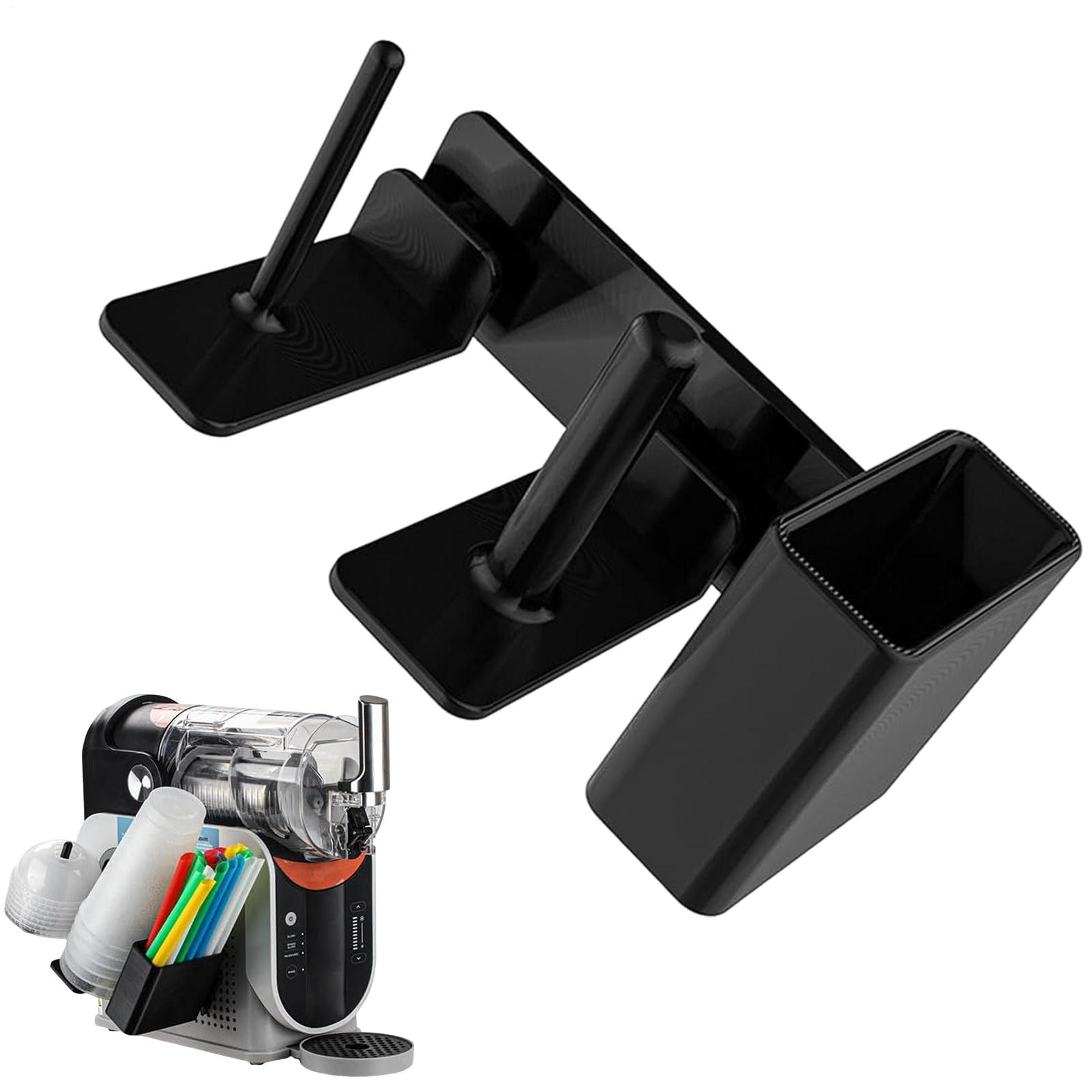 machine cup and lid holder with straw organizer