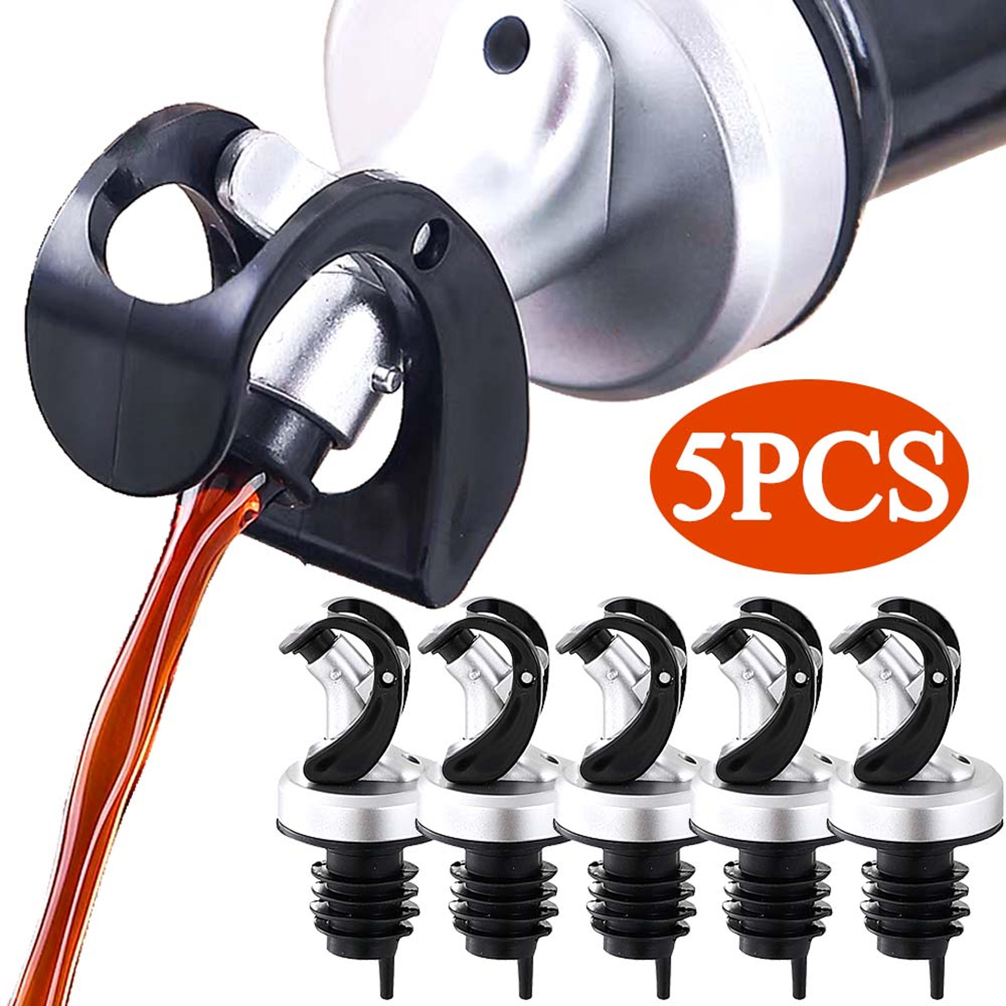 leak proof oil bottle pourer and bottle stopper for oil, wine and sauces