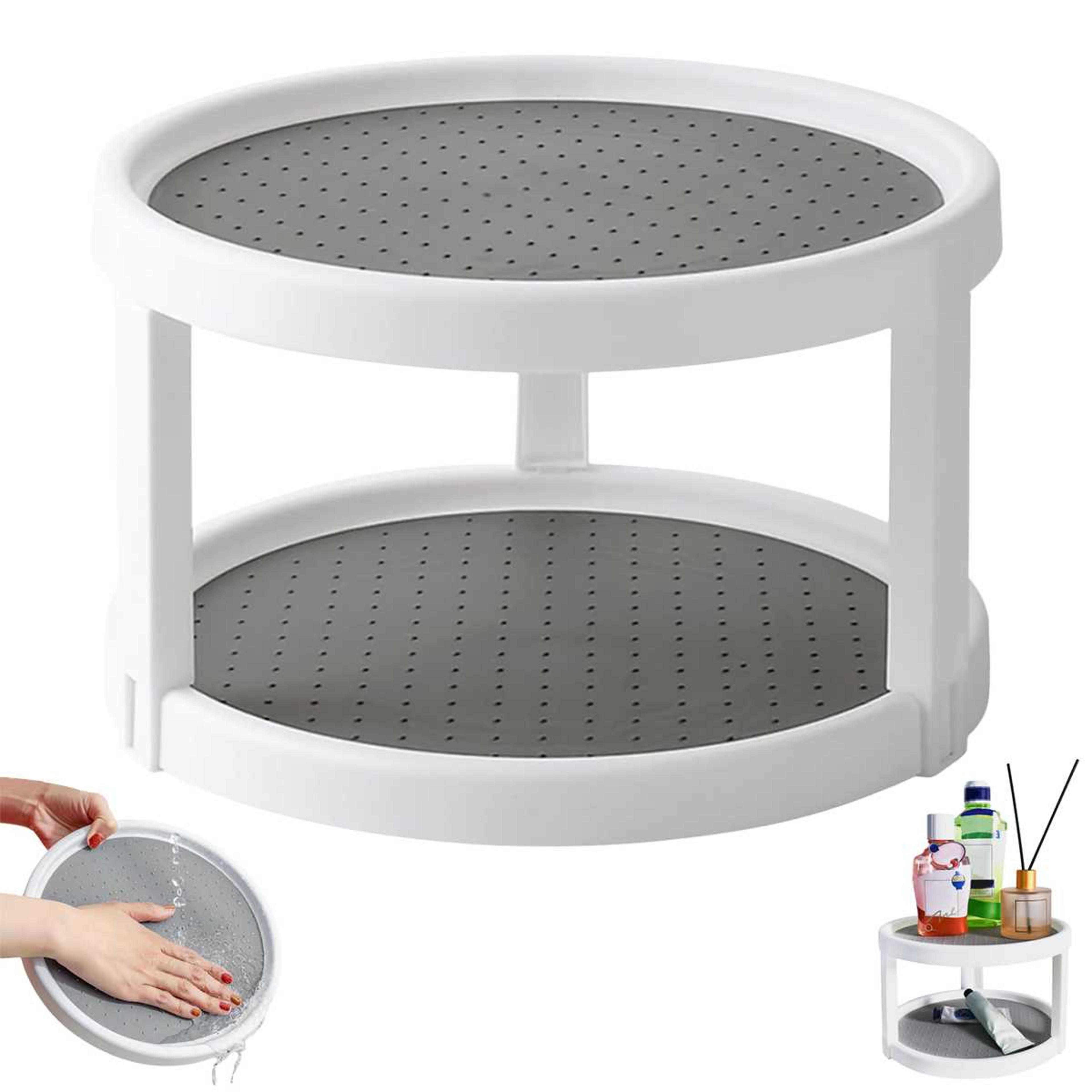 rotating spice rack kitchen organizer space saving storage tray