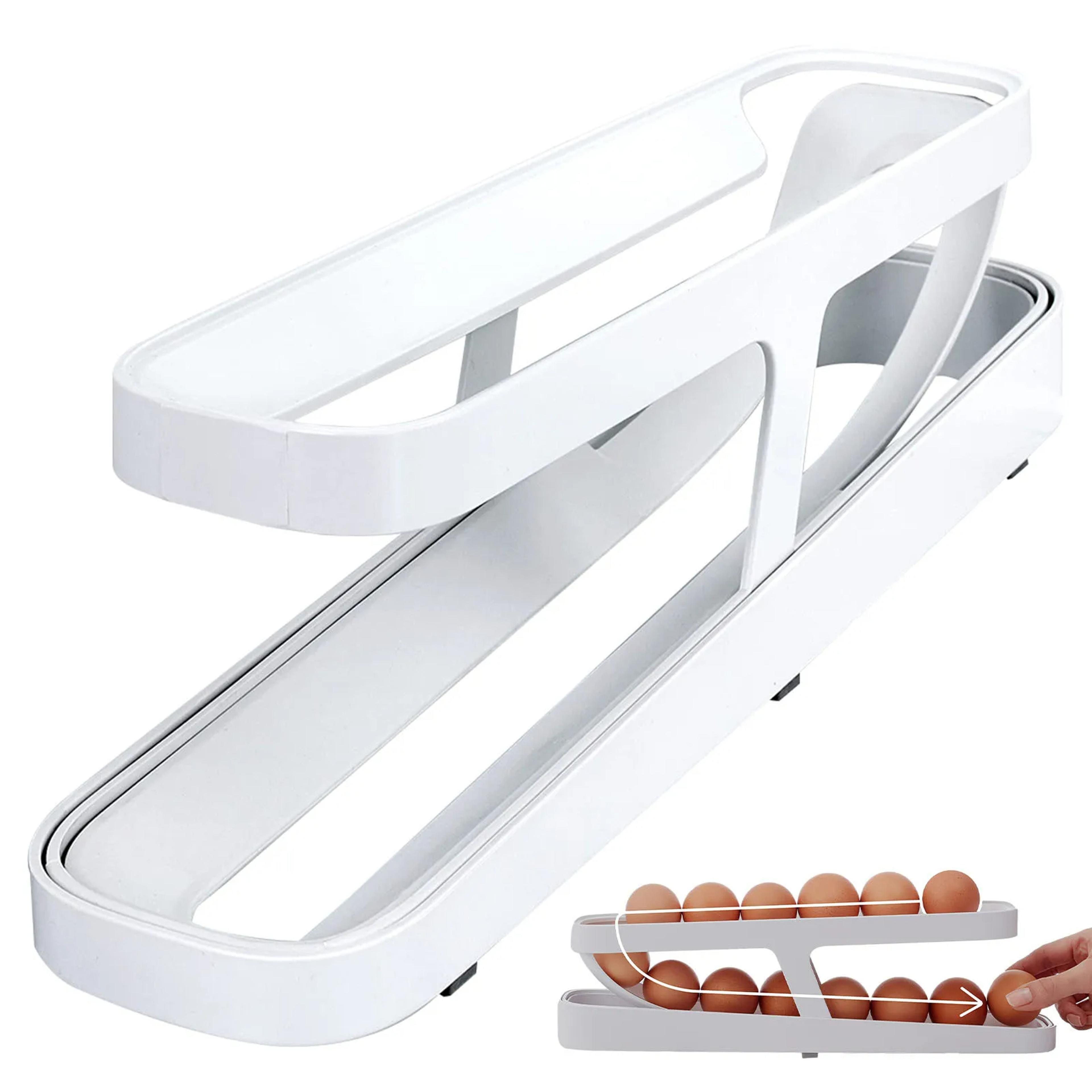 automatic scrolling egg rack holder space saving refrigerator egg dispenser