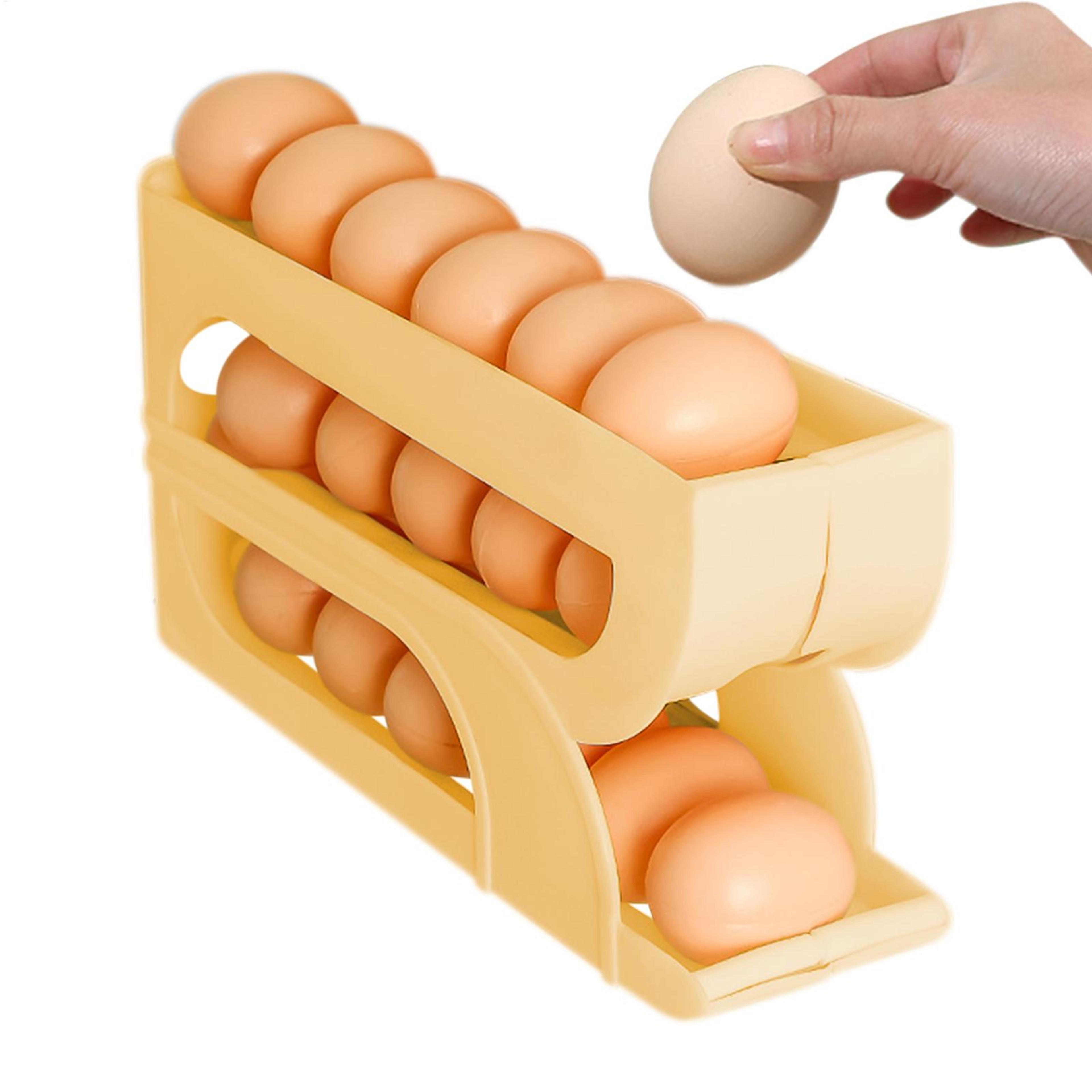 automatic egg roller egg organizer rack space saving kitchen egg holder