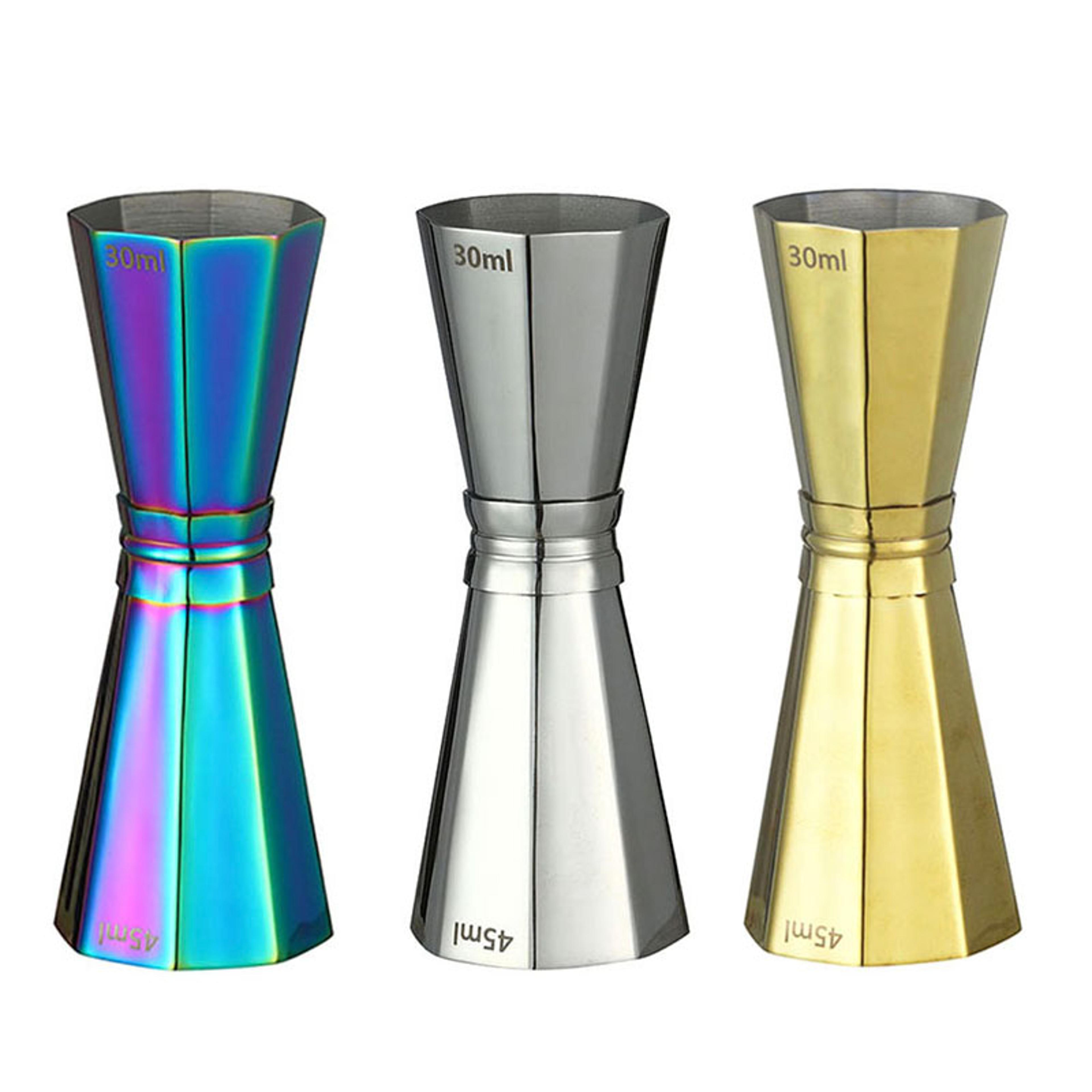 octagonal stainless steel cocktail jigger measuring cup for bar tools