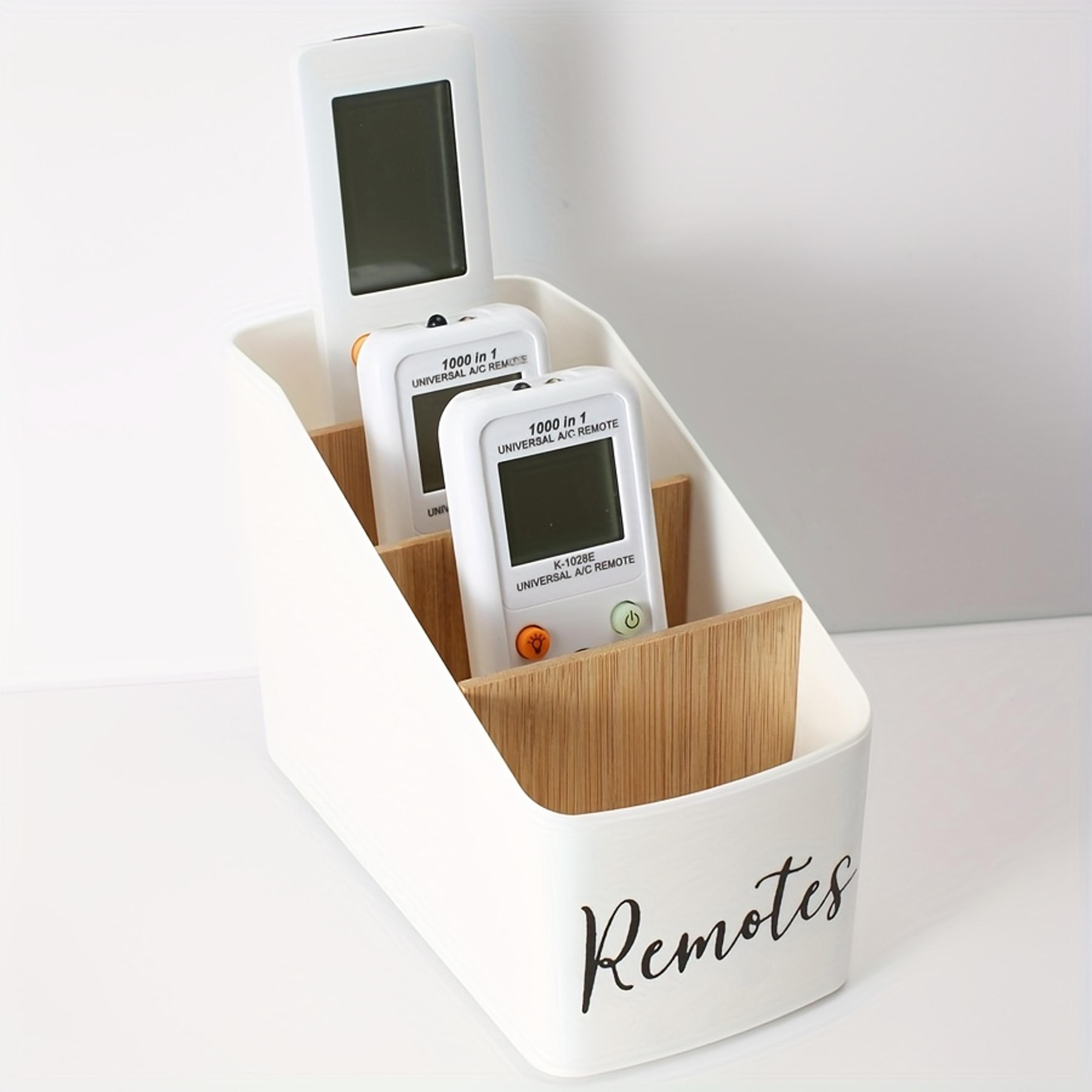 four compartment remote control holder desk organizer storage caddy for home office