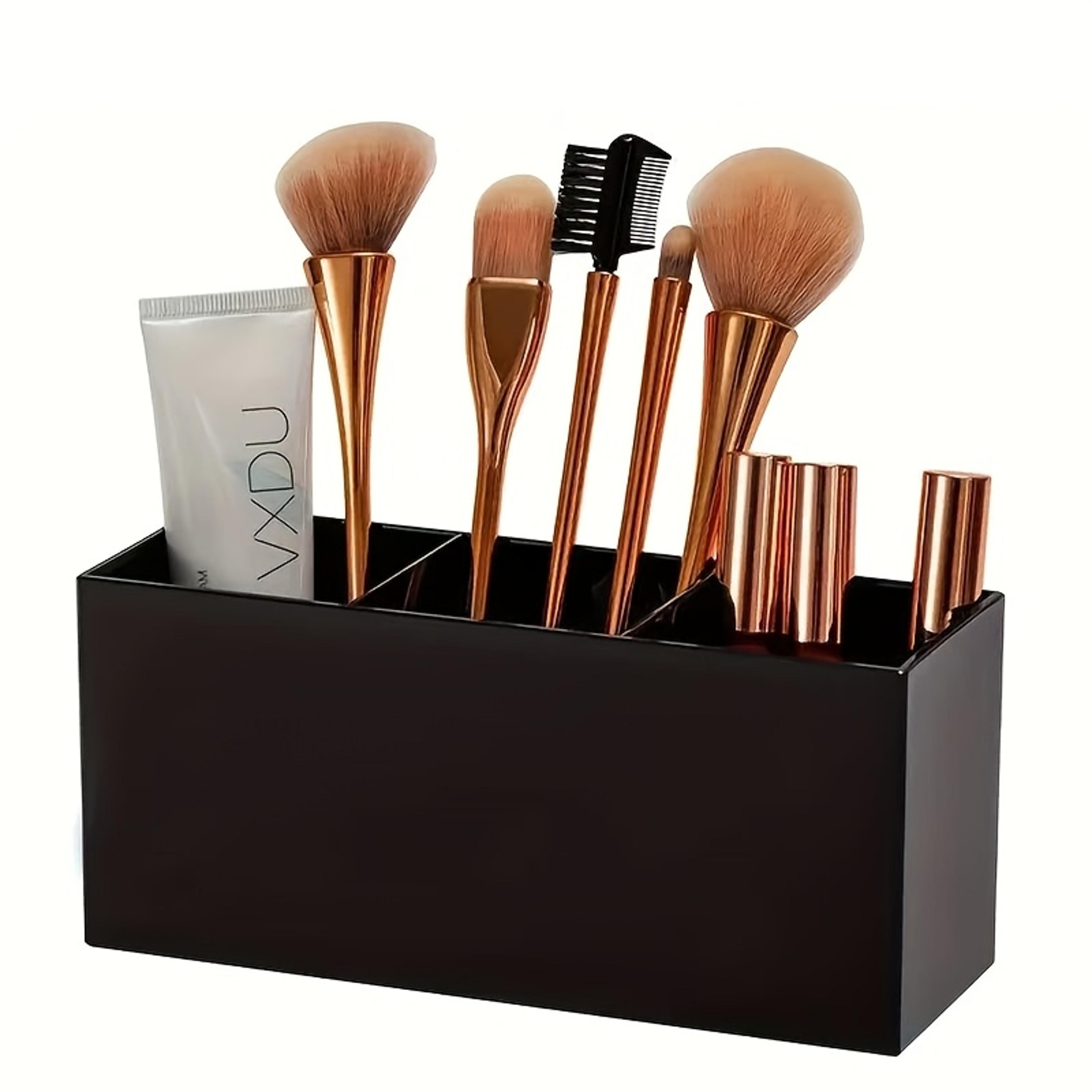 luxury makeup brush organizer with dustproof cosmetic storage box and lipstick holder