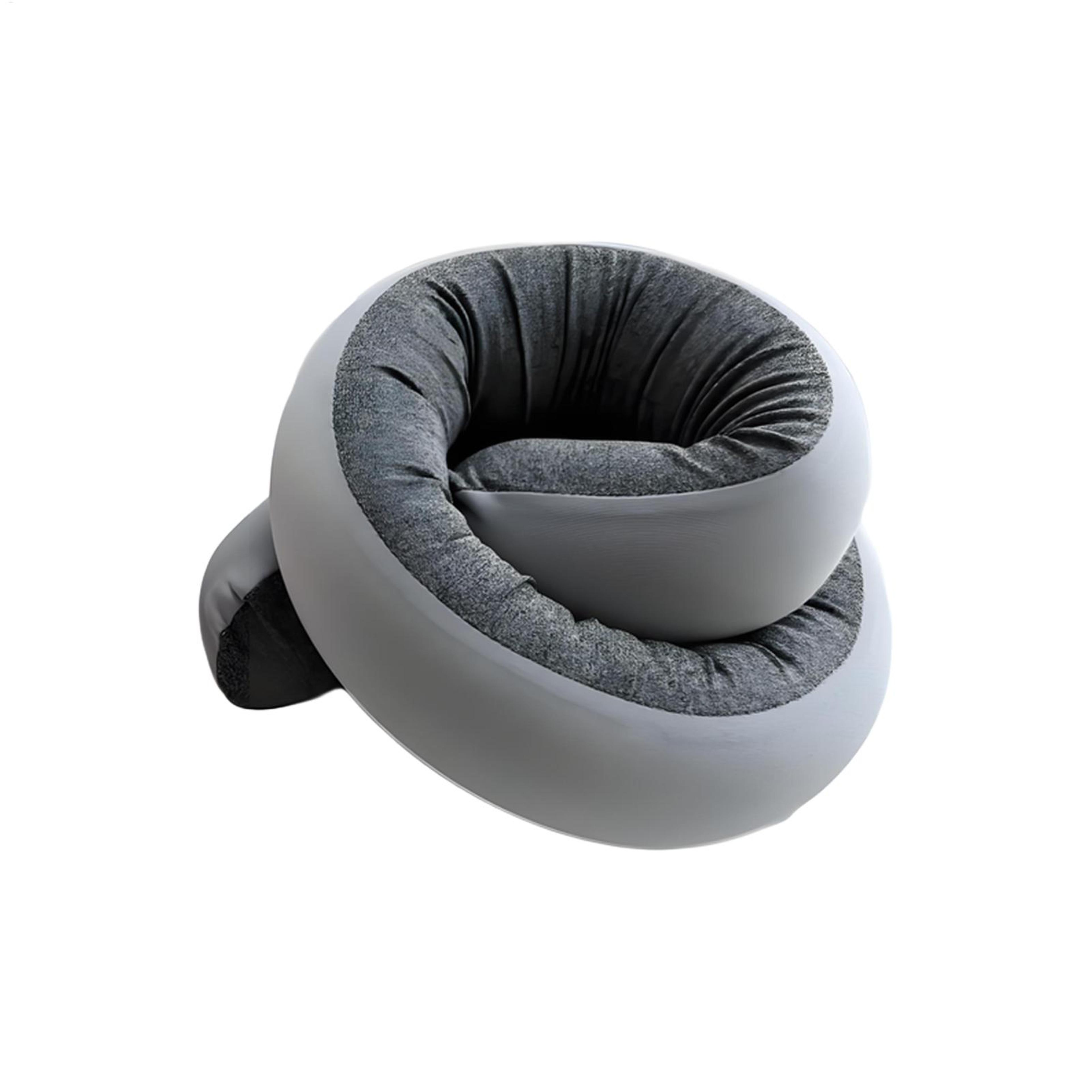 spiral breathable travel neck pillow foldable neck support cushion for airplane car office sleep