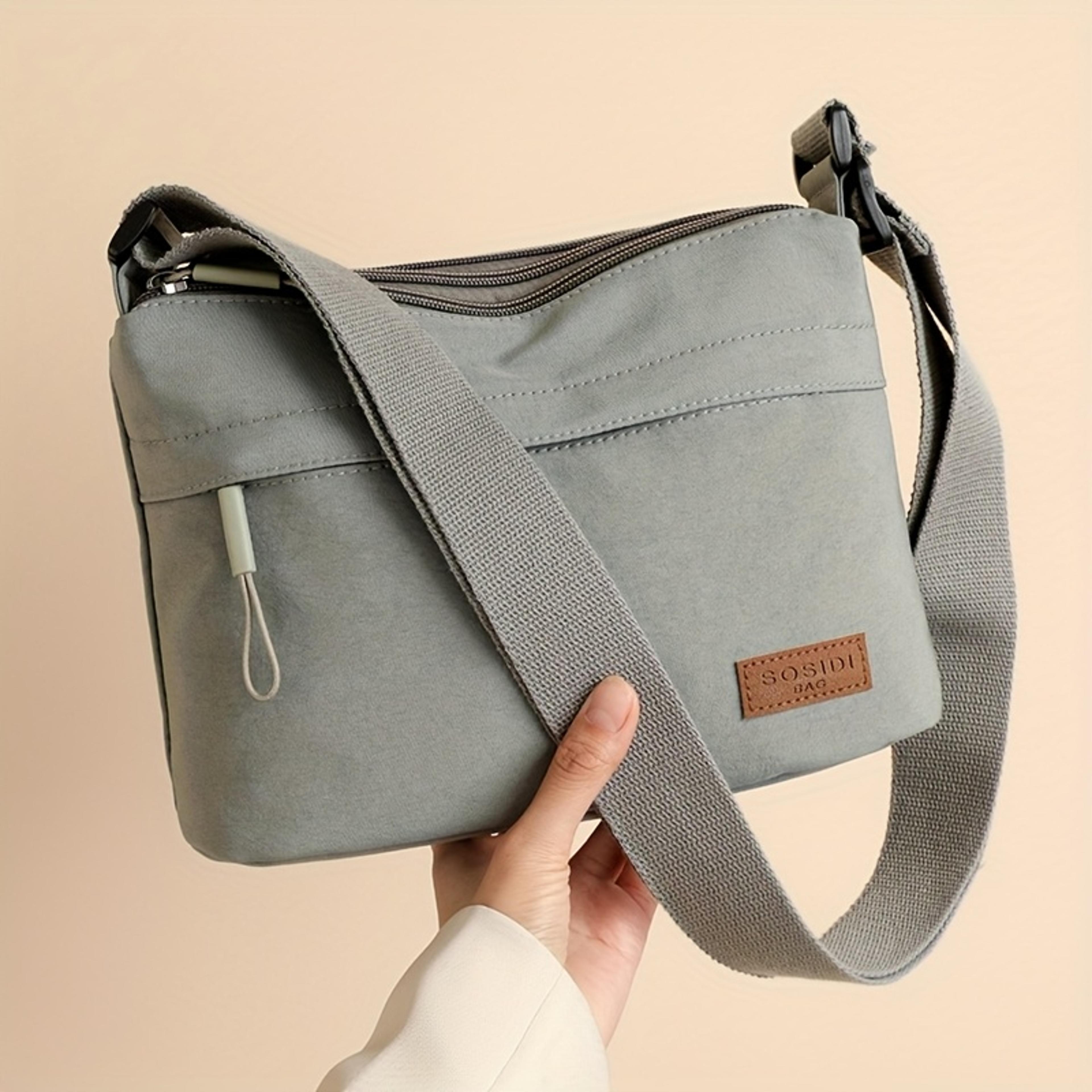 nylon womens crossbody bag multi pocket shoulder bag for casual travel office