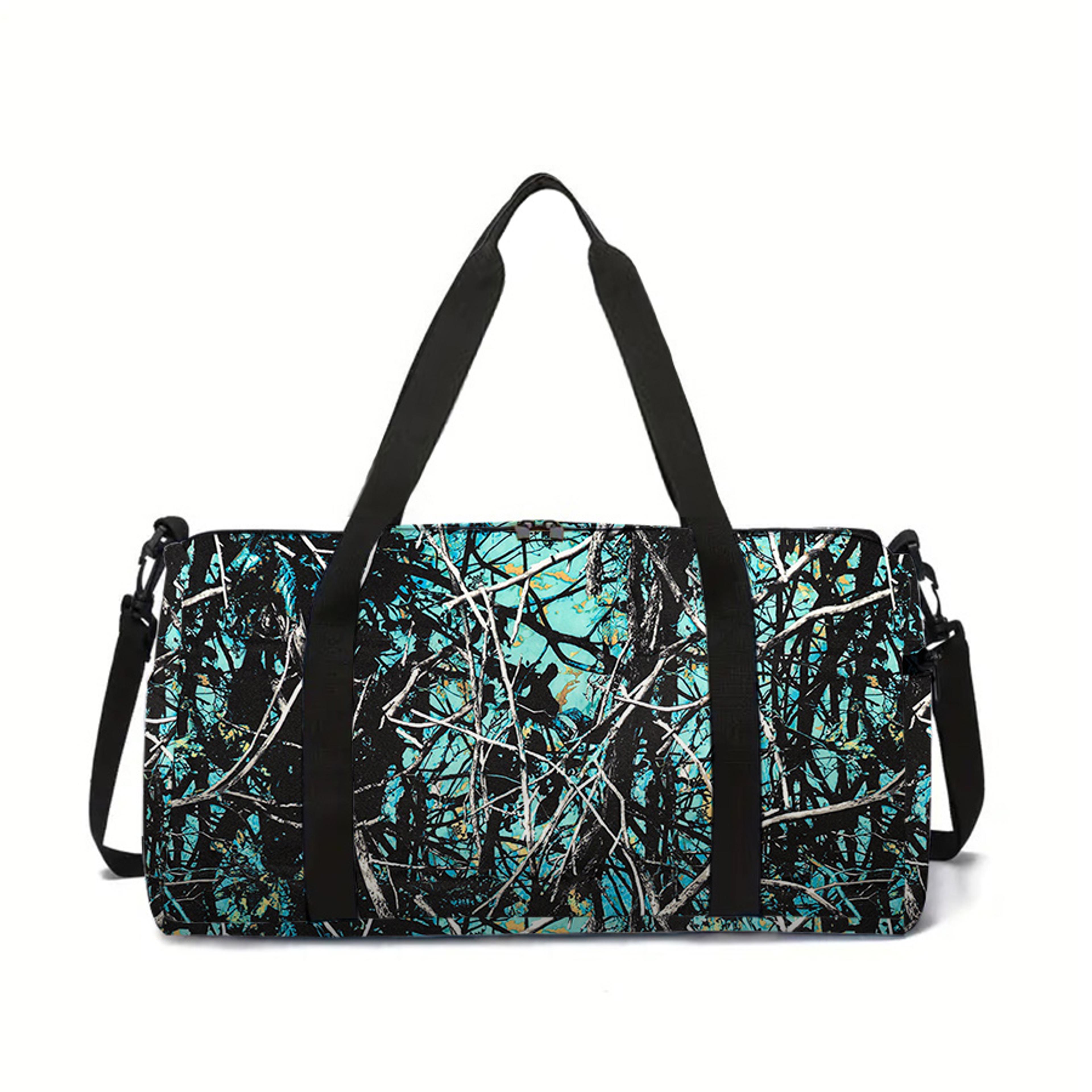cool branch pattern kids travel duffel bag large capacity cartoon luggage bag