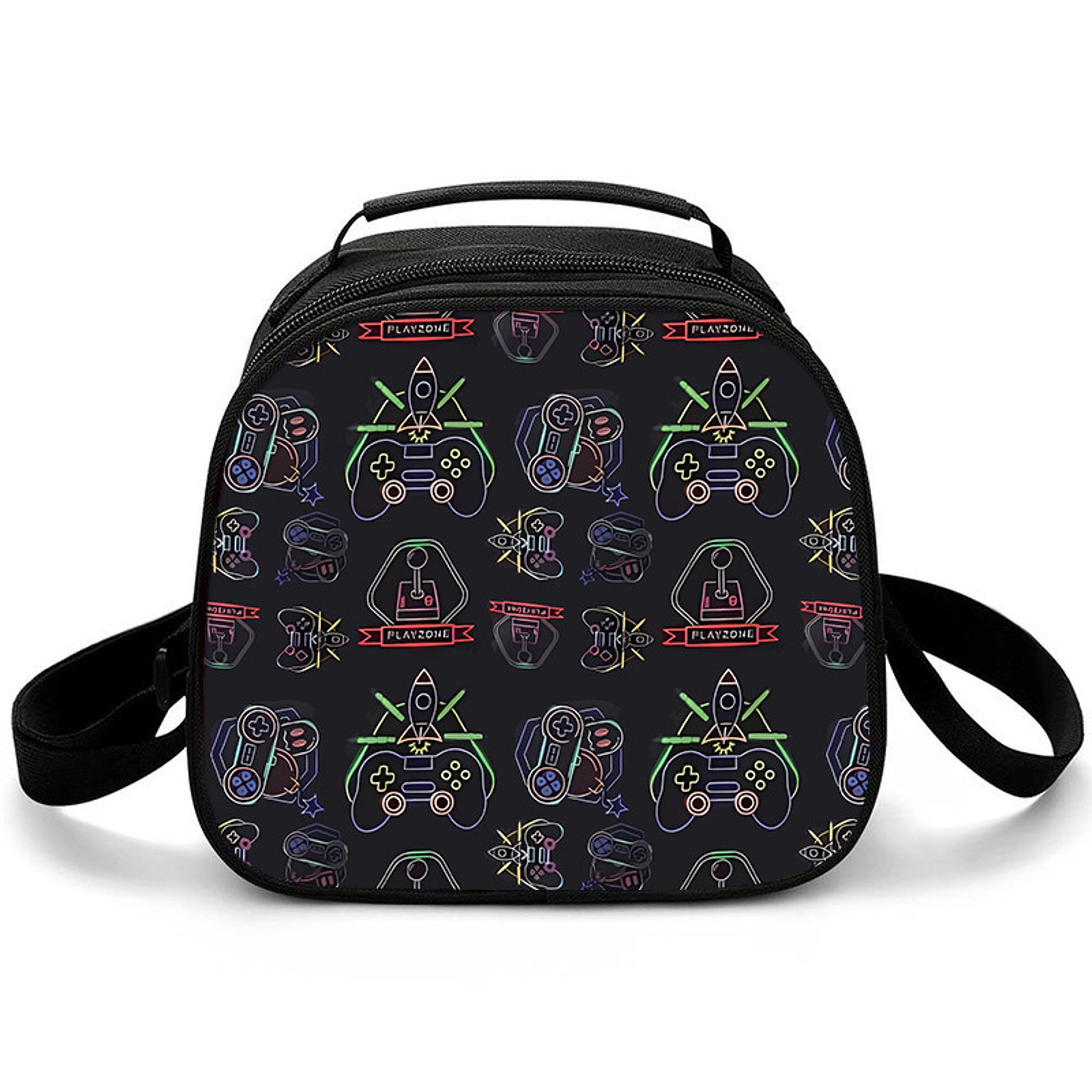 portable insulated lunch bag with shoulder strap for travel and picnics