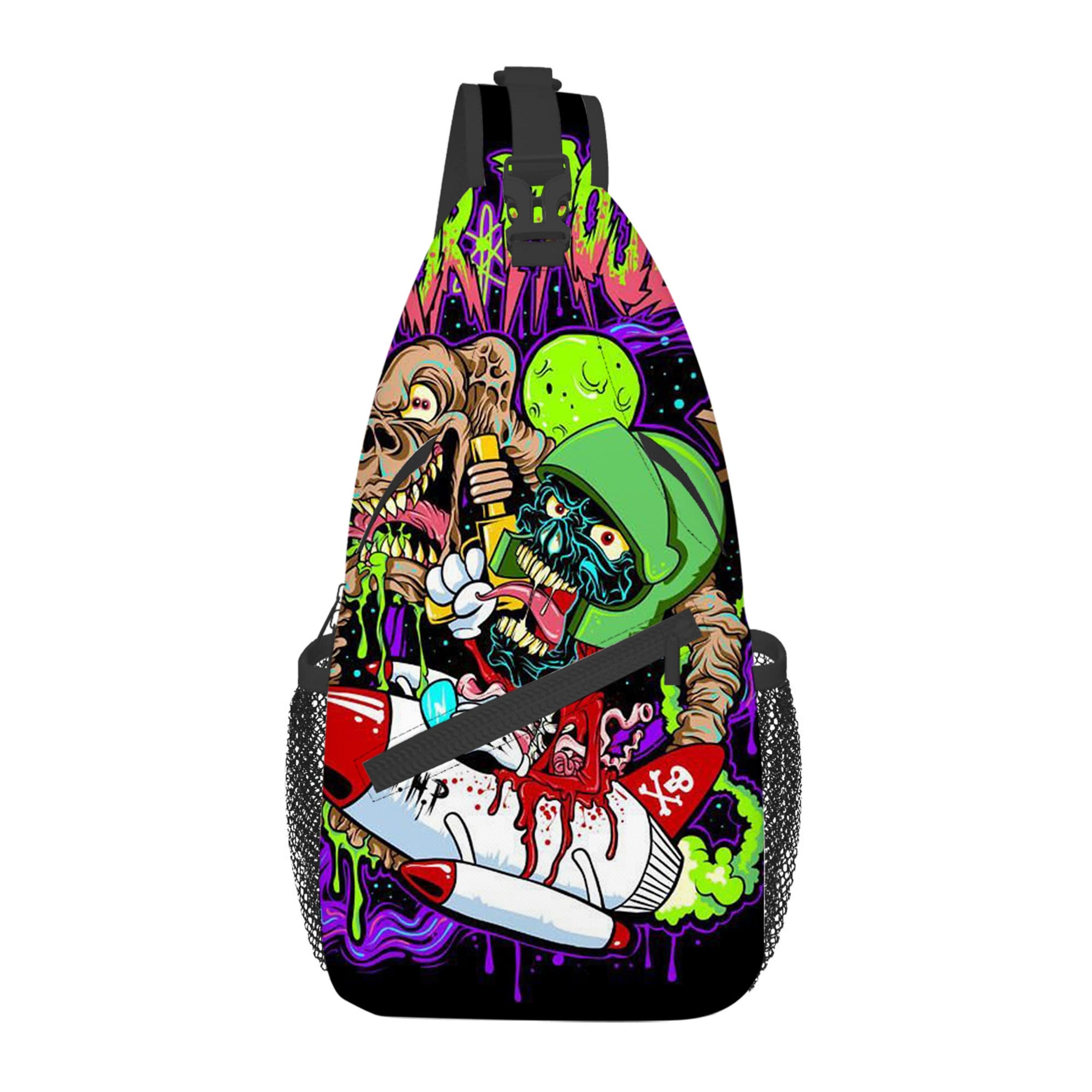 cool pattern cartoon chest bag for kids large capacity outdoor messenger bag