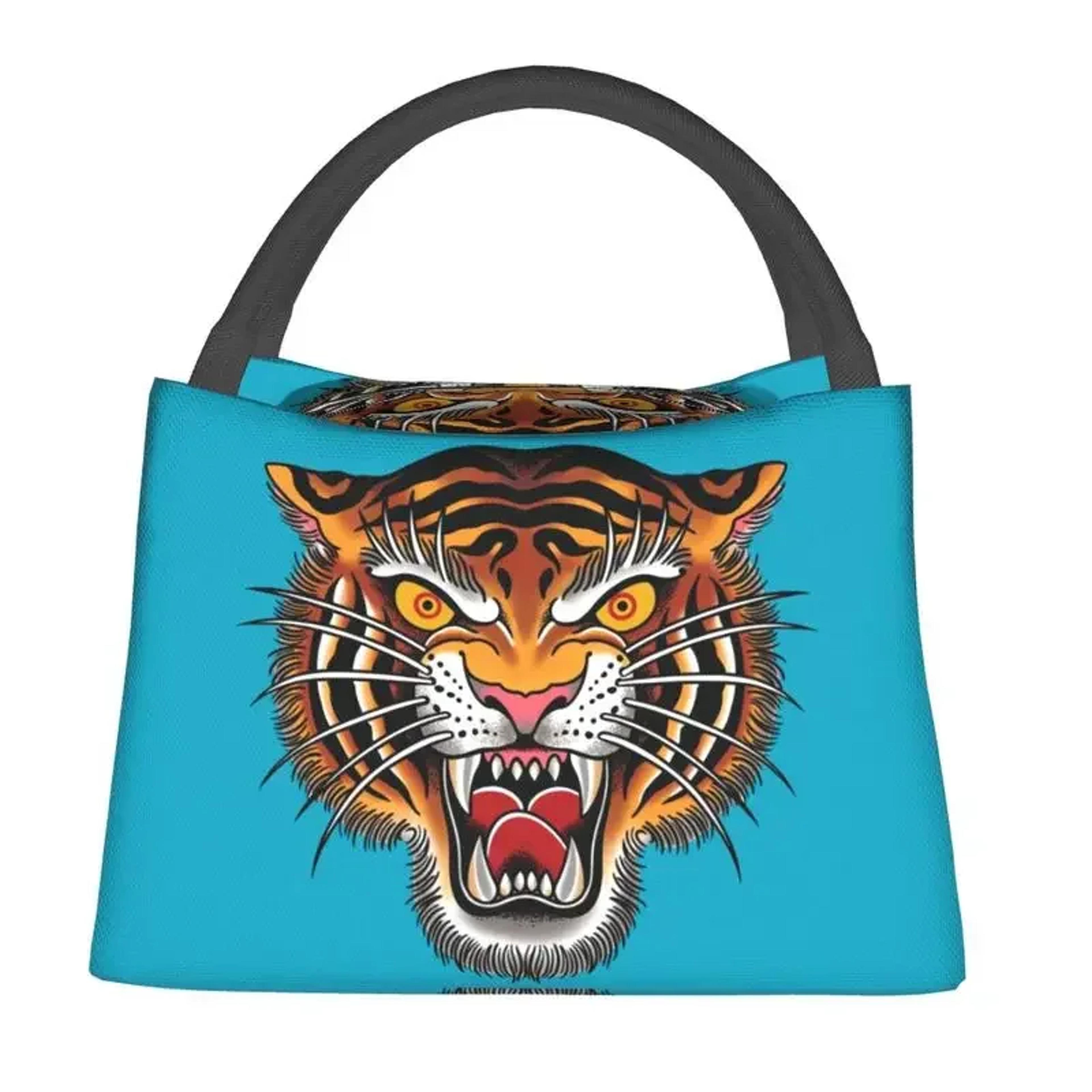 gothic tiger head insulated lunch bag thermal lunch box for women work travel