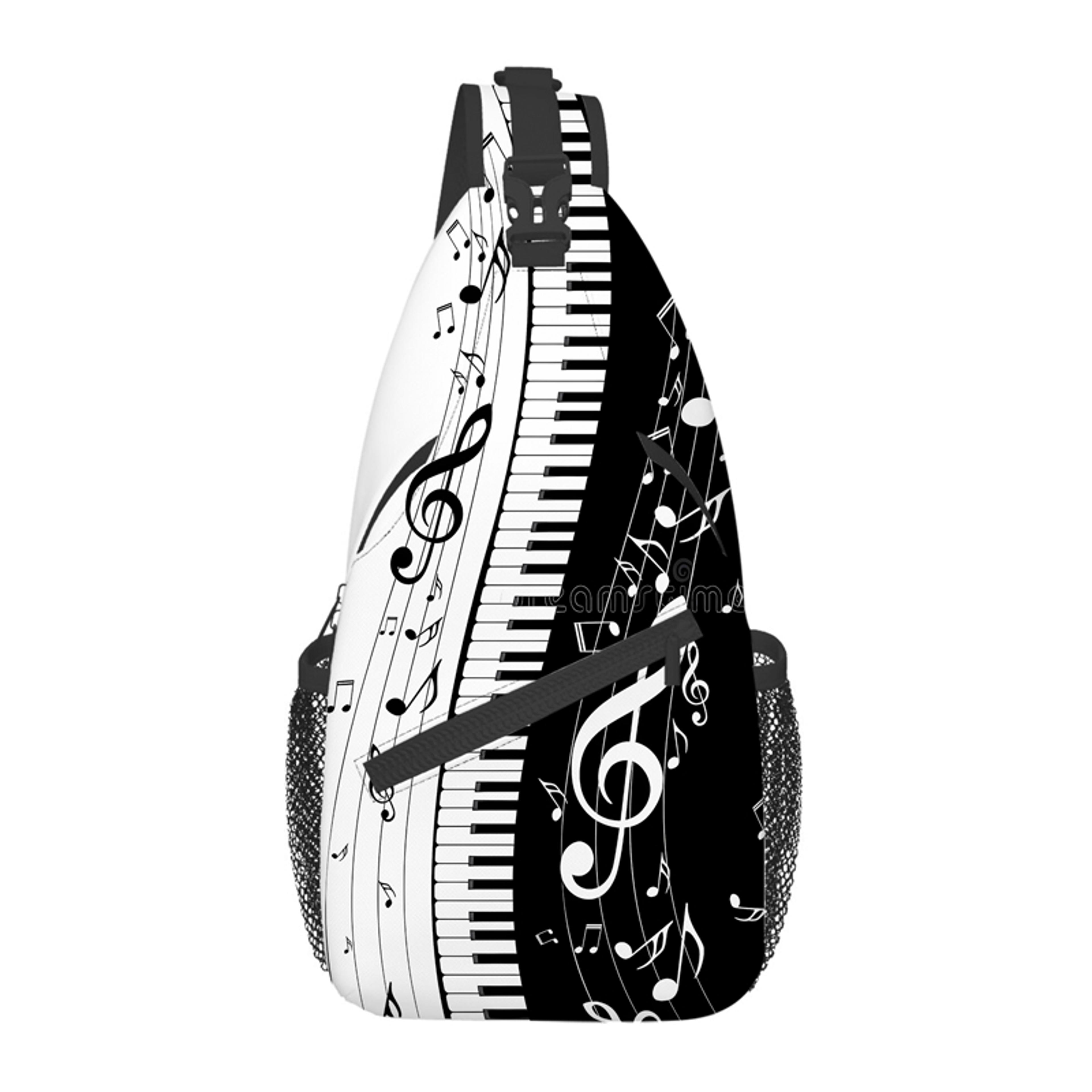 piano notes cartoon chest bag for kids large capacity messenger bag gift