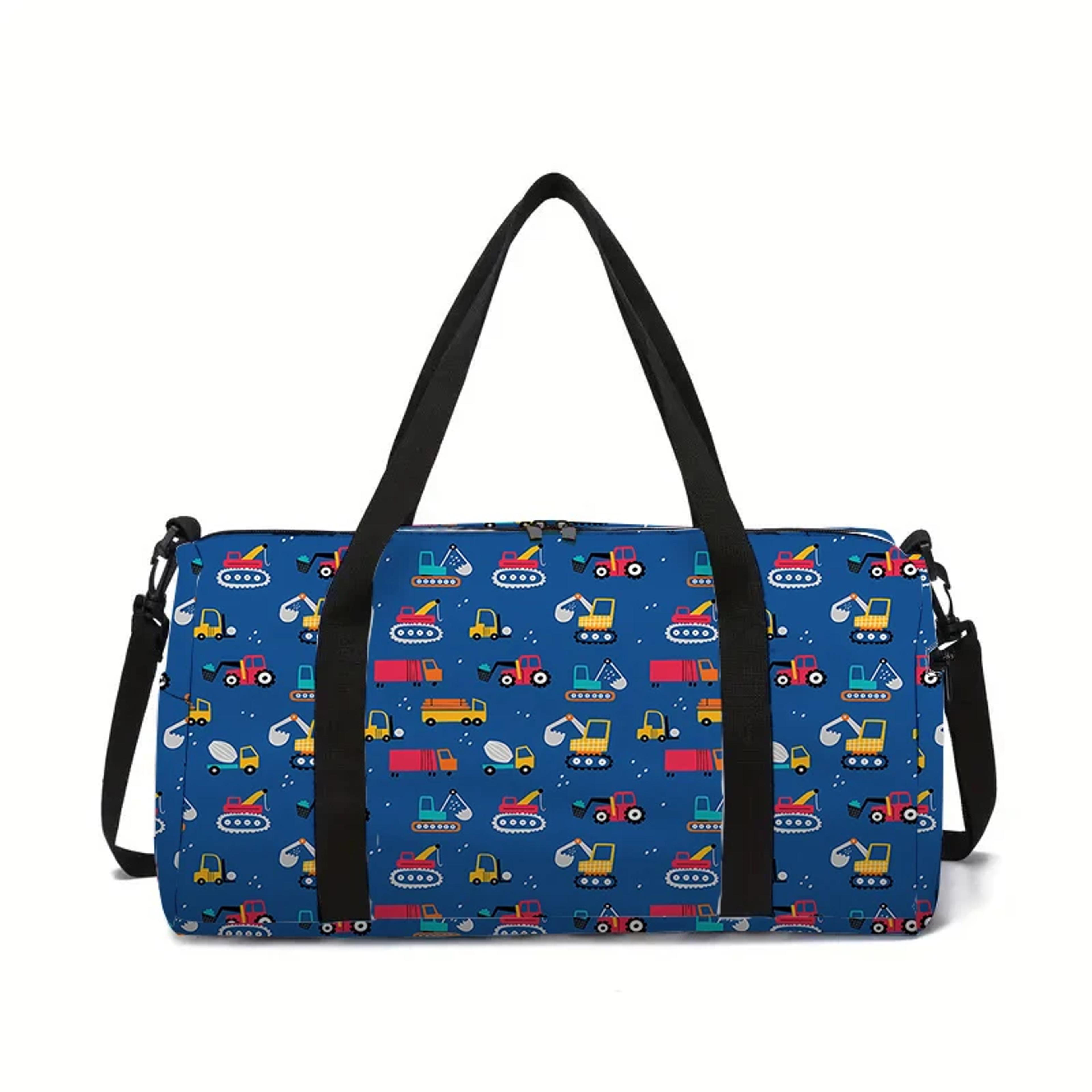 excavator truck kids luggage bag large capacity cartoon travel duffel bag for boys and girls