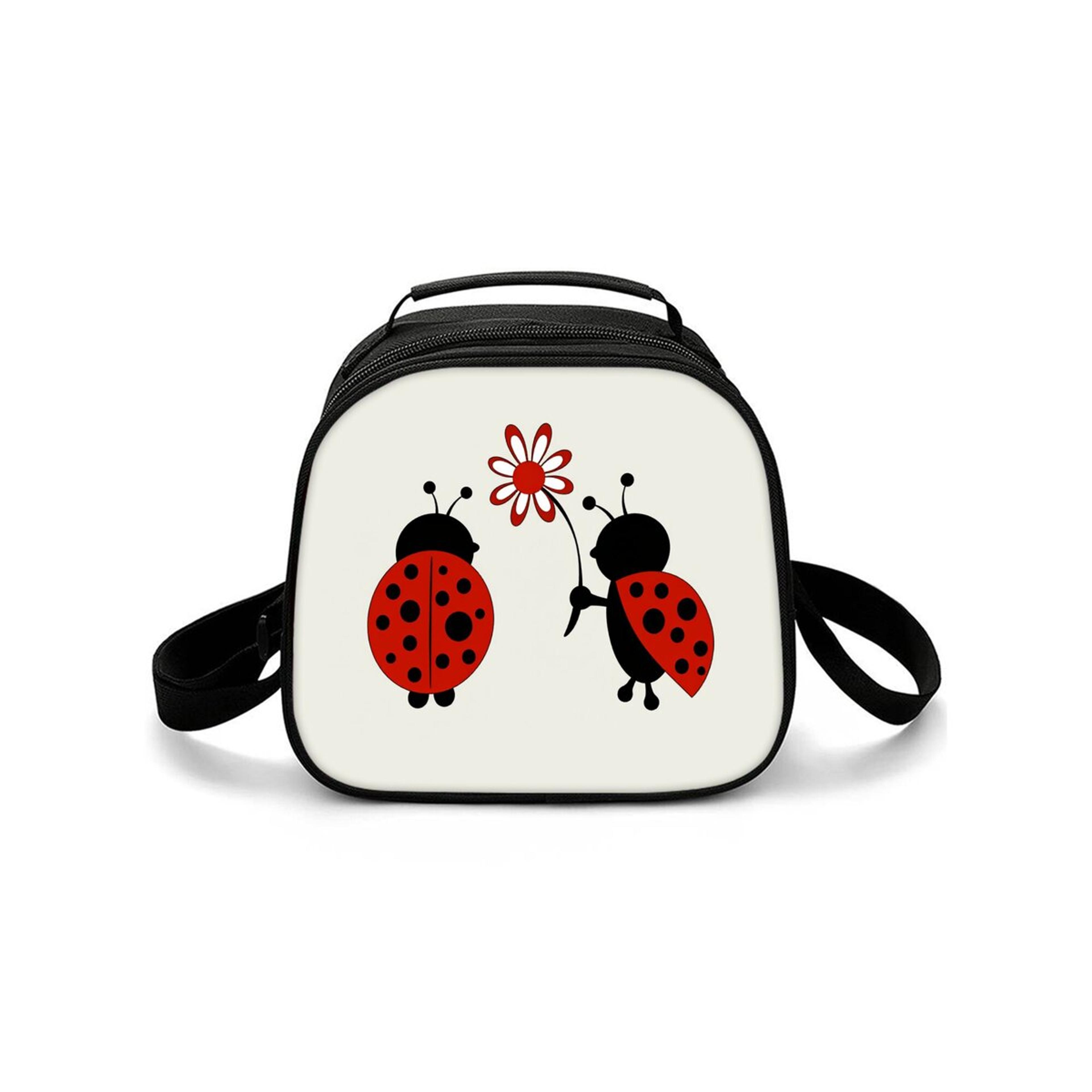 beetle print insulated lunch bag reusable waterproof thermal cooler