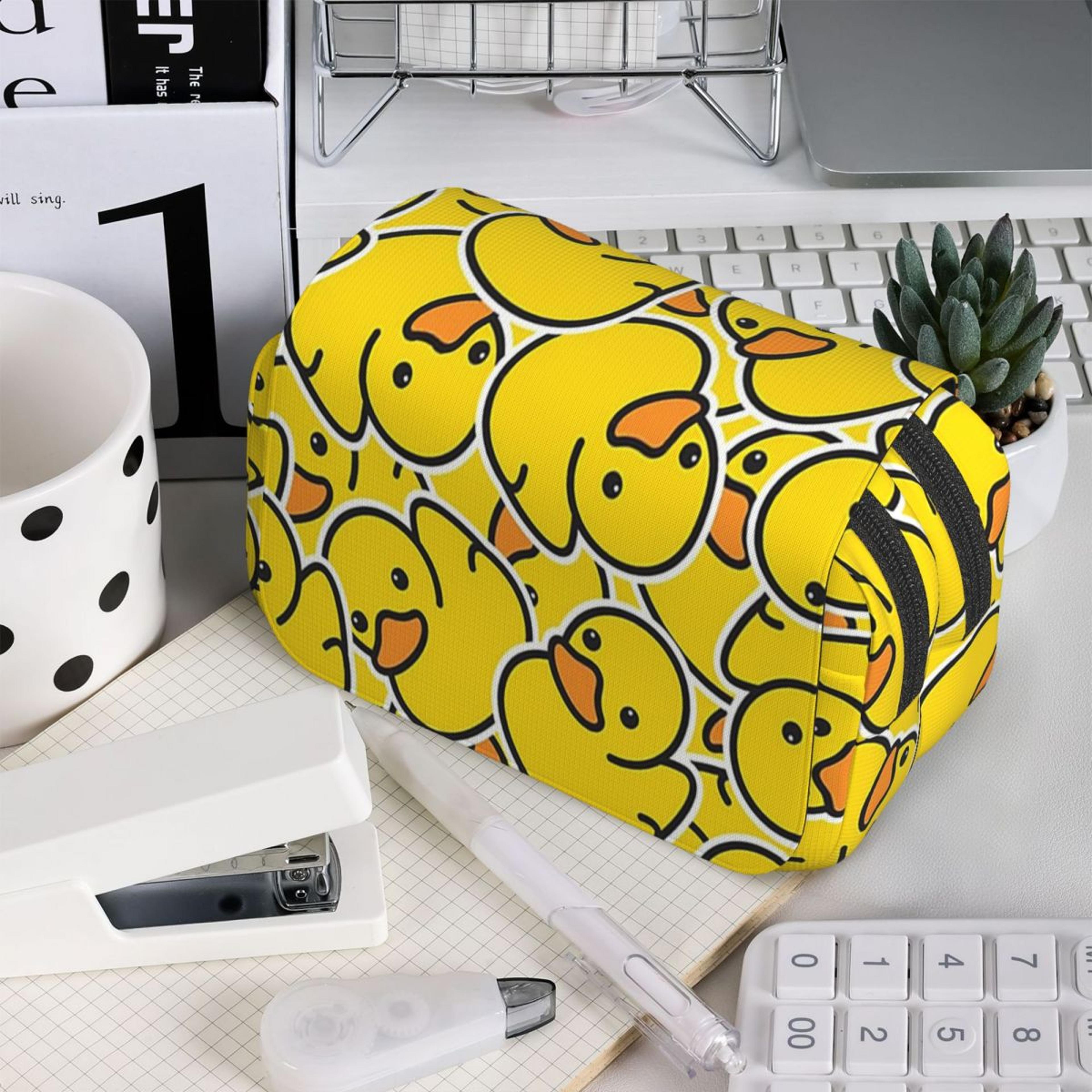 yellow classic rubber duck pencil case for students cute pen holder bag