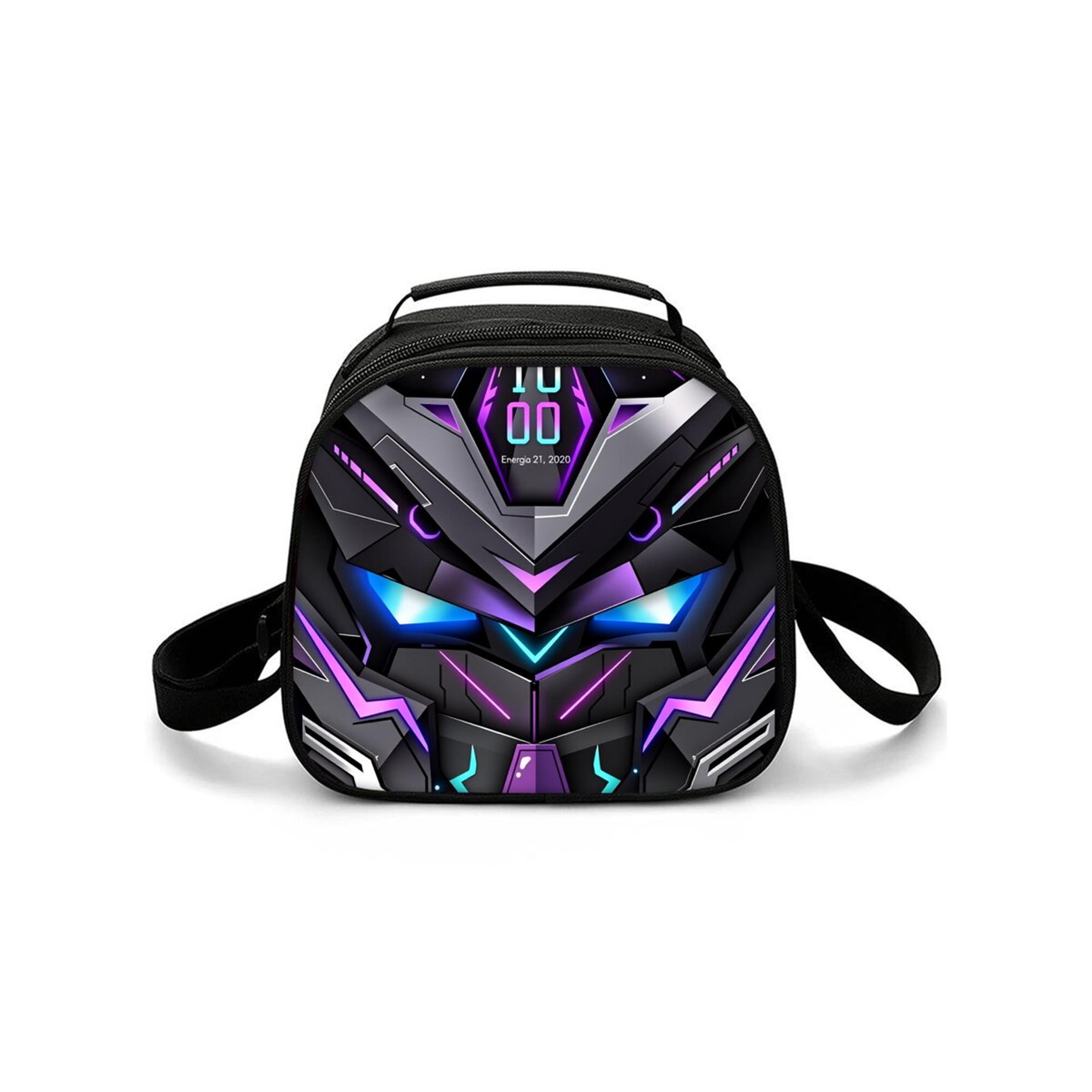 mechanical robot print insulated lunch bag portable food carrier