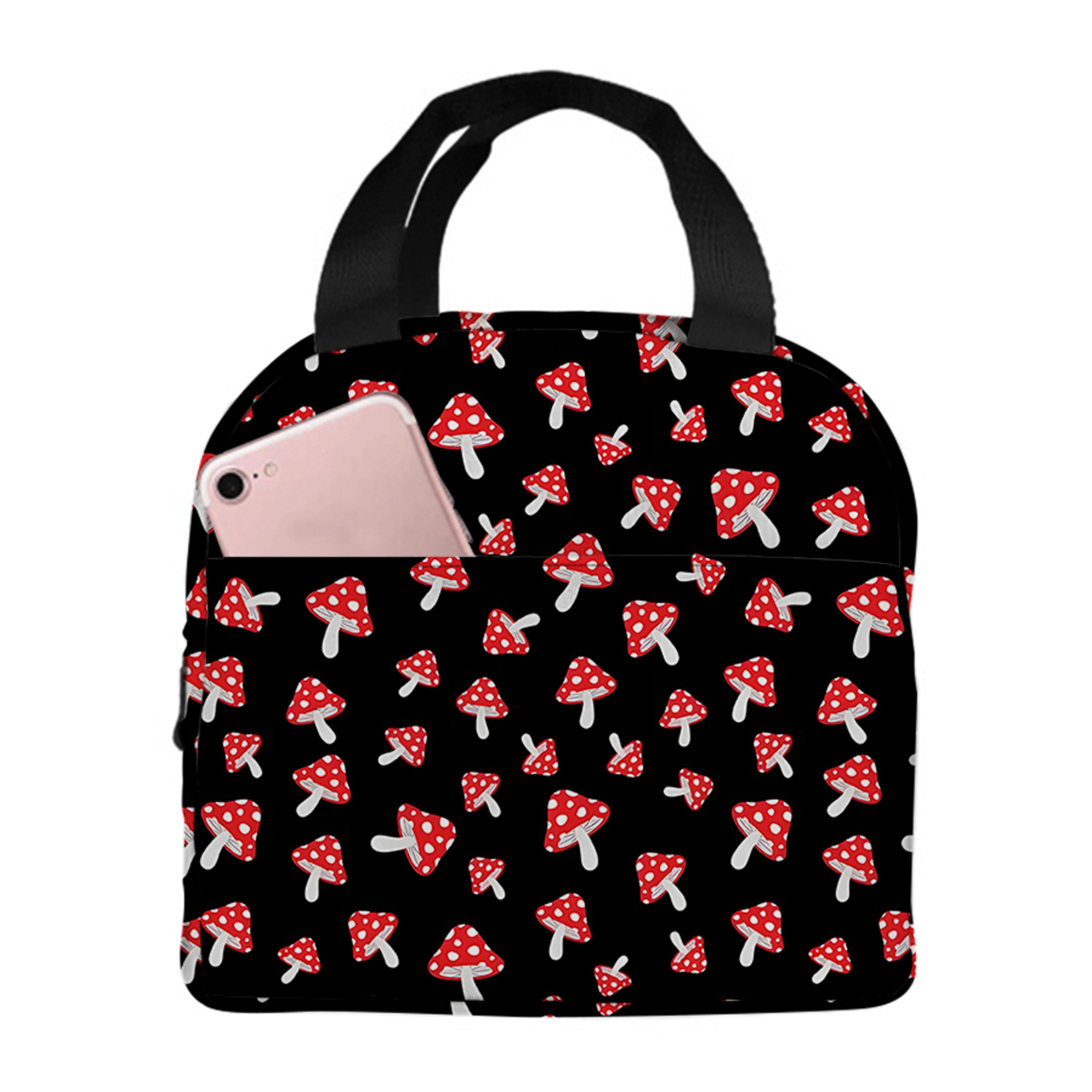 mushroom pattern kids lunch bag eco friendly cartoon bento bag for school outdoor use