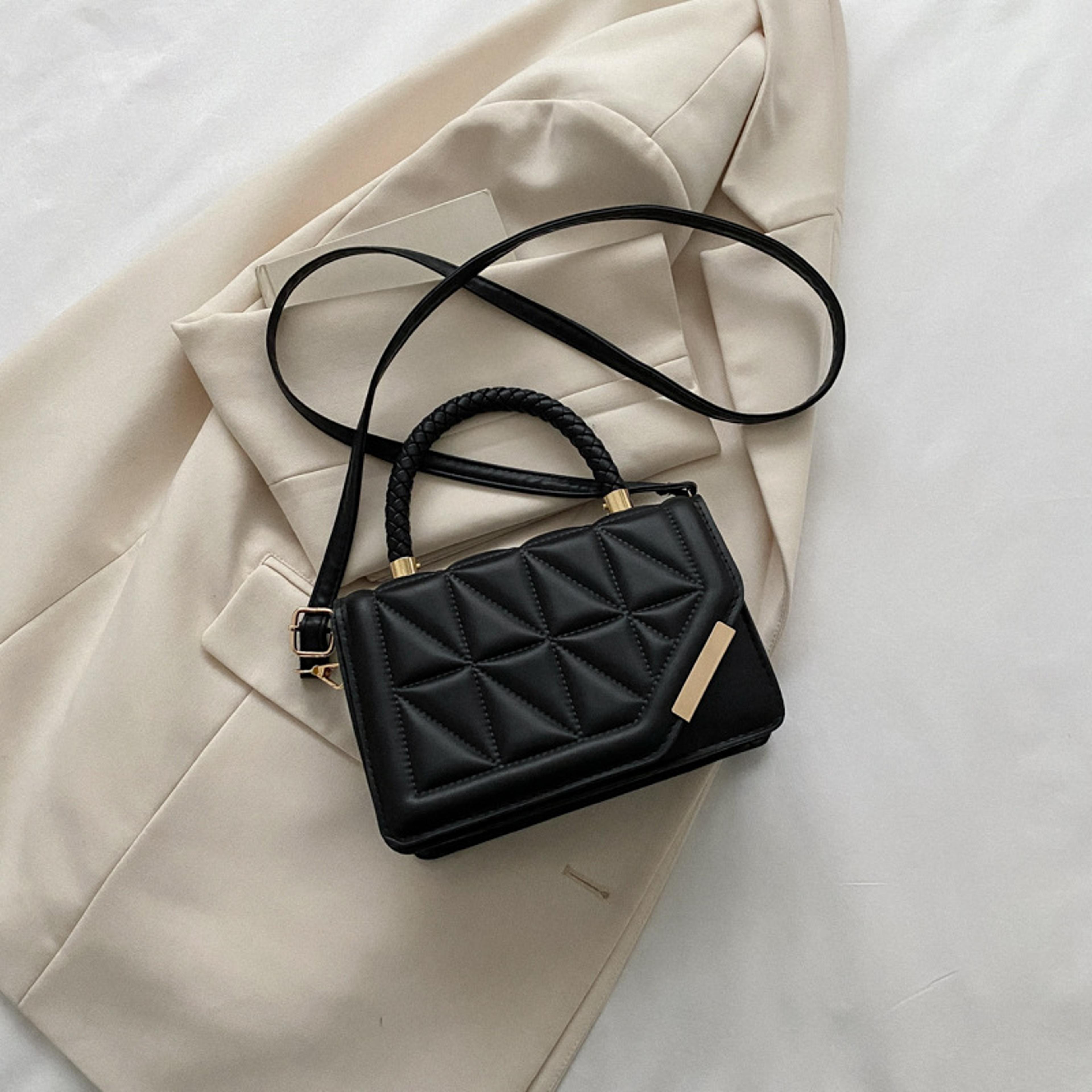 plaid pu leather crossbody shoulder bag for women fashion handbag