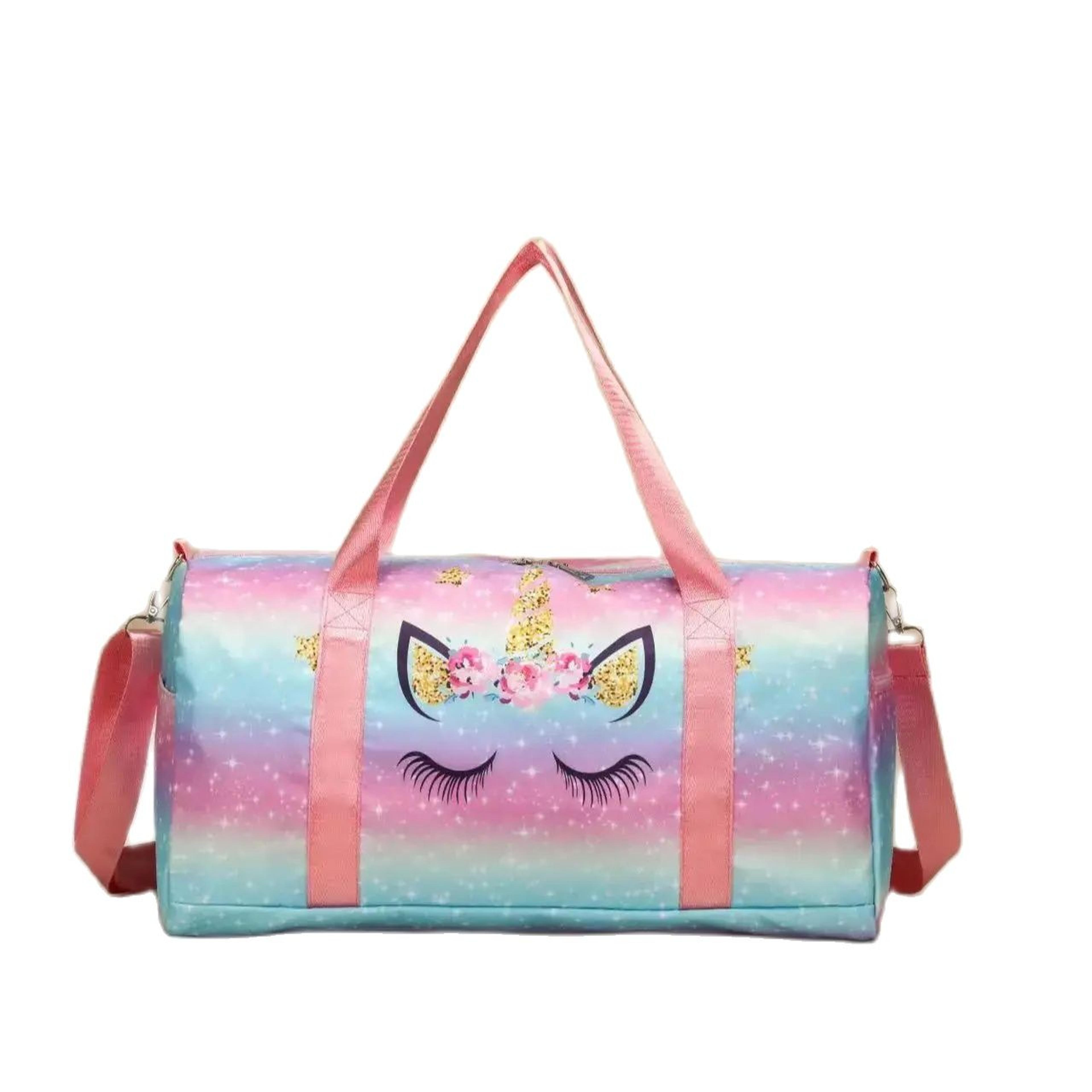 unicorn kids crossbody travel bag large capacity wet dry separation tote