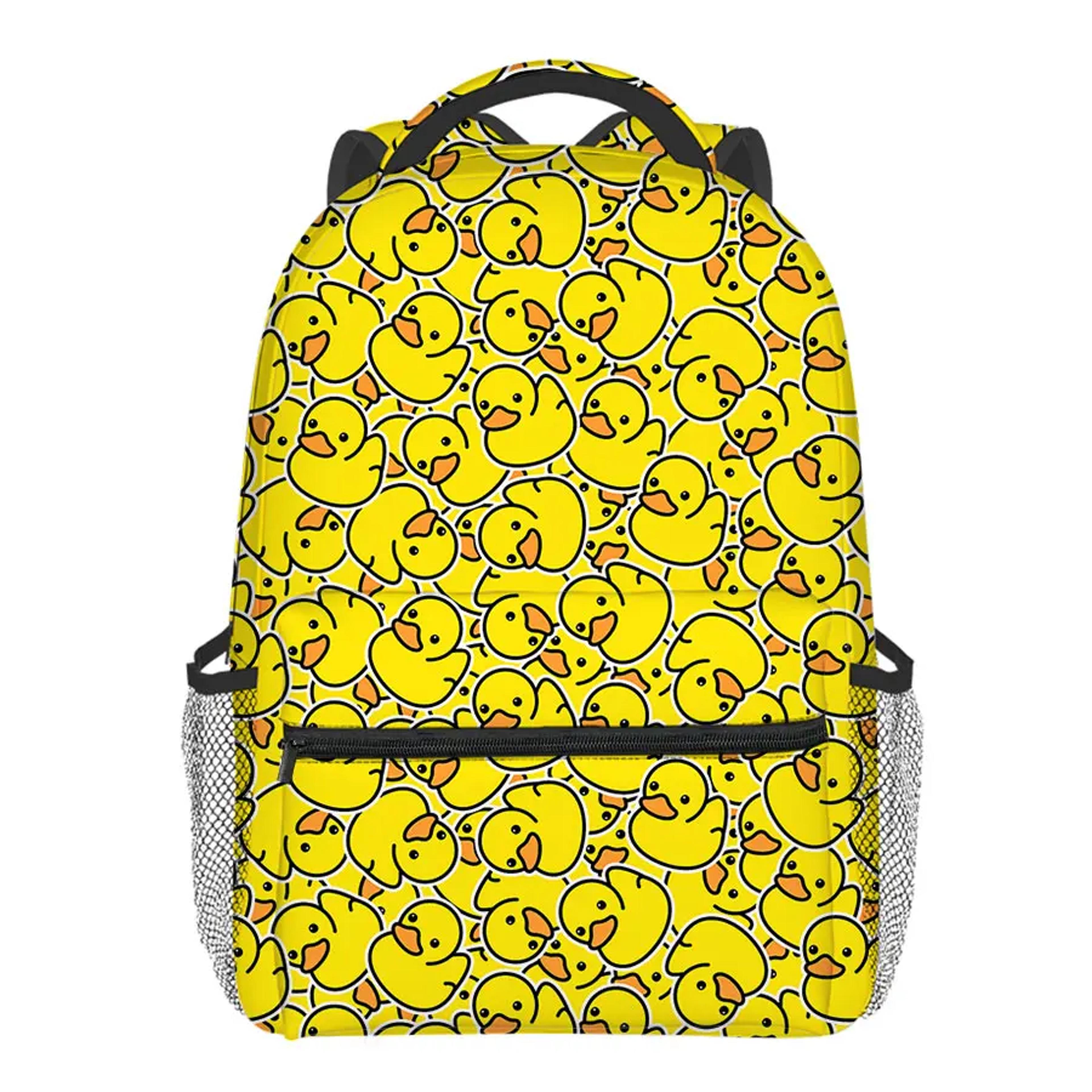 yellow duck cartoon backpack for kids cute waterproof school bag
