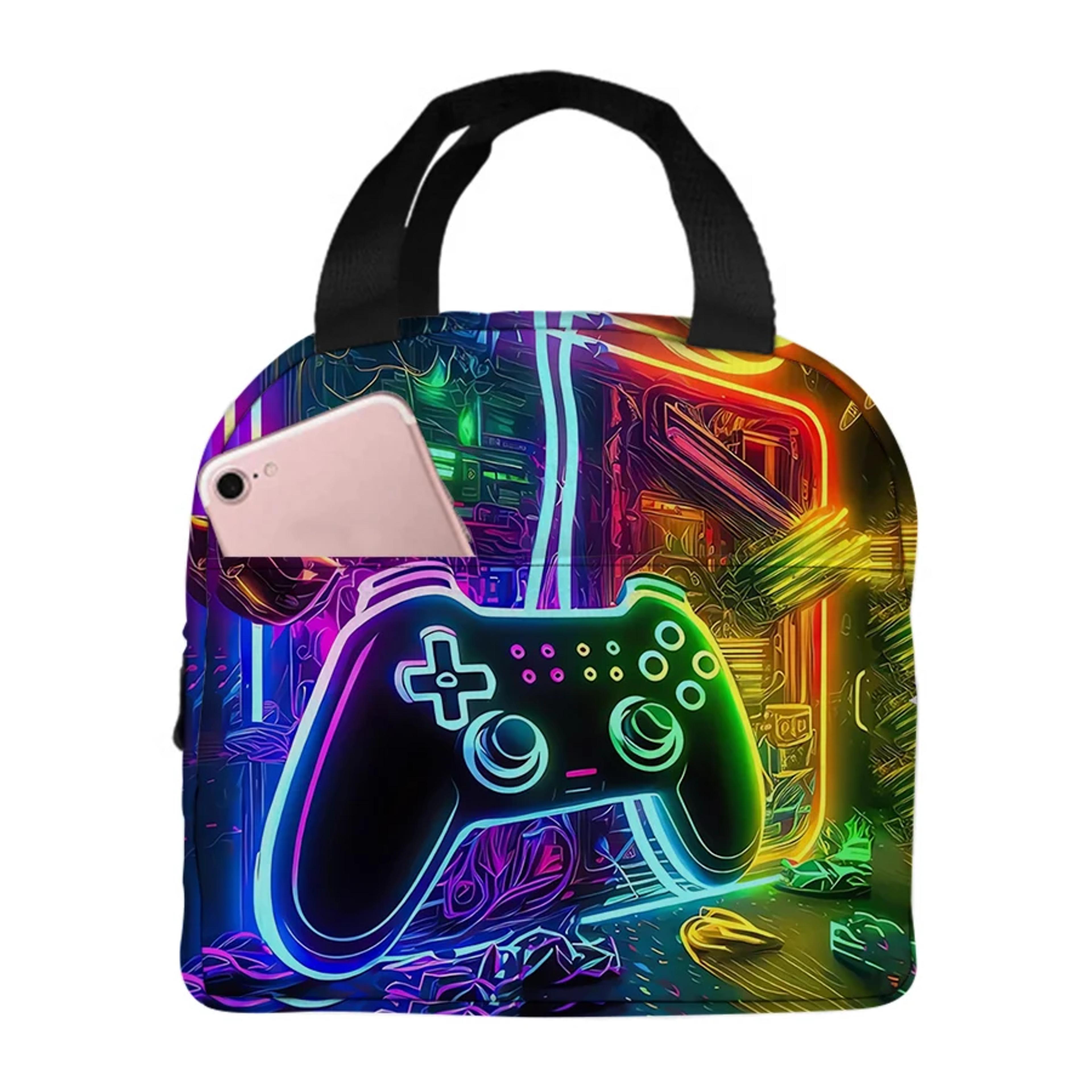 cool gamepad cartoon lunch bag for kids insulated school picnic gift