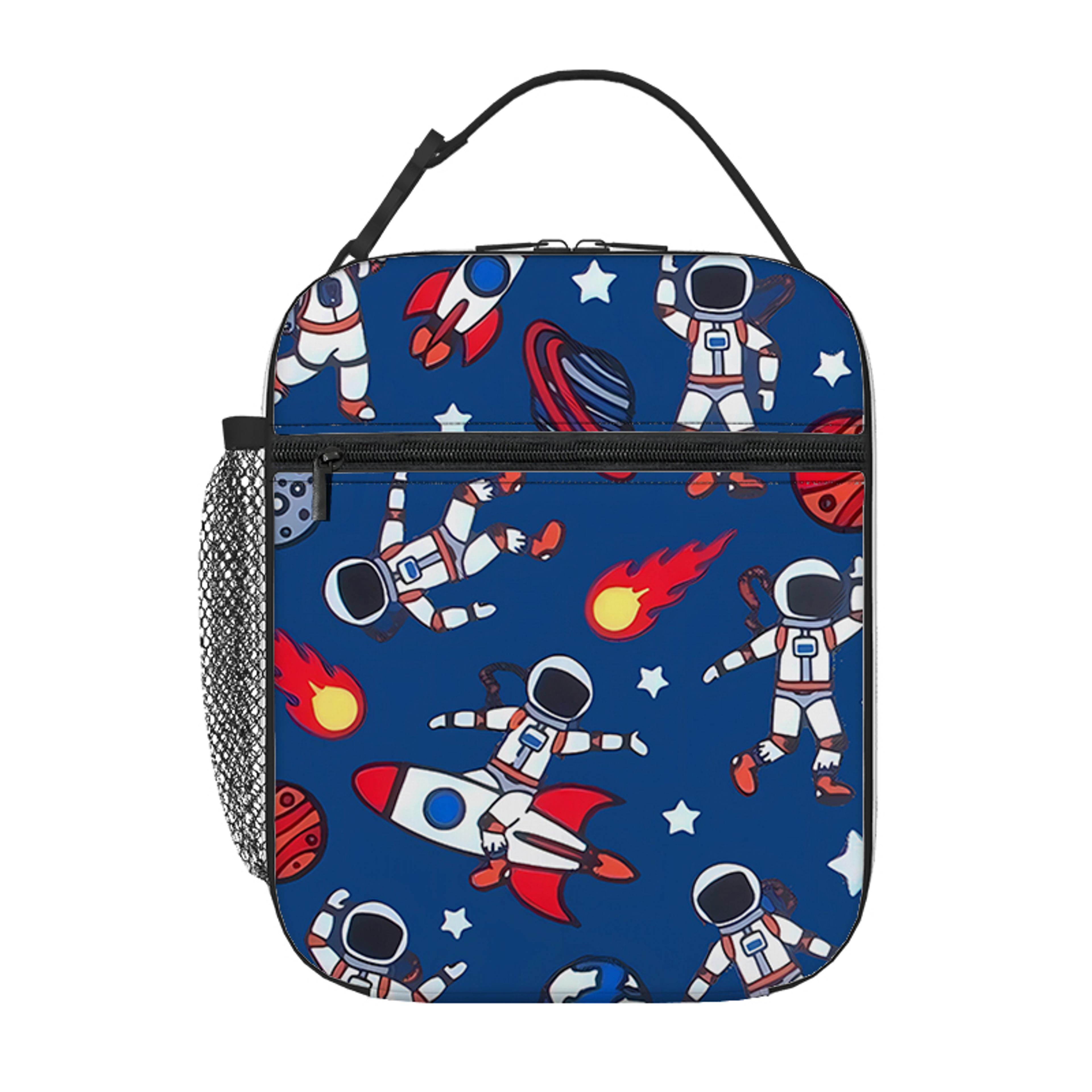 astronaut rocket kids lunch bag insulated school bento tote for boys girls