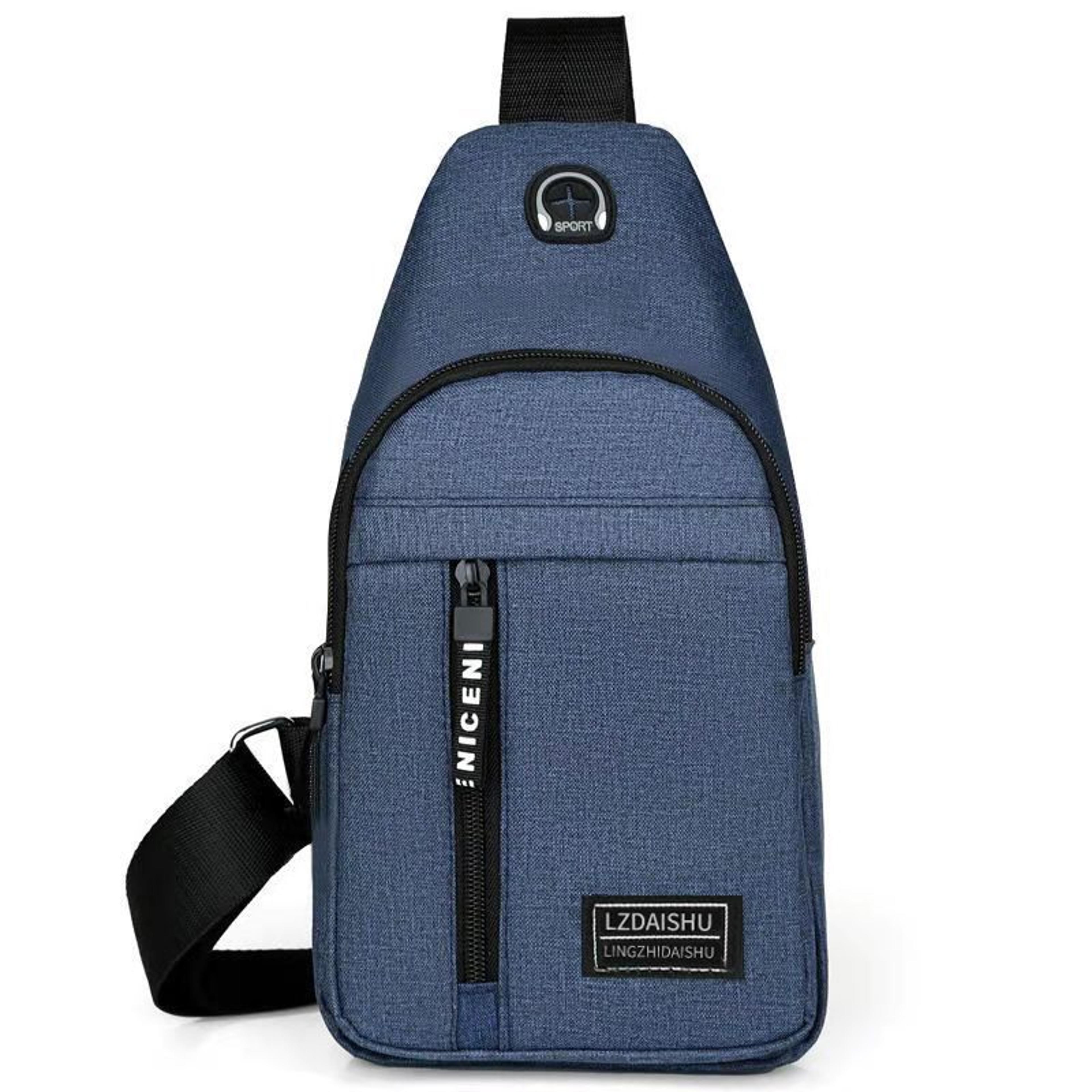 mens canvas chest bag casual crossbody sling bag for outdoor travel