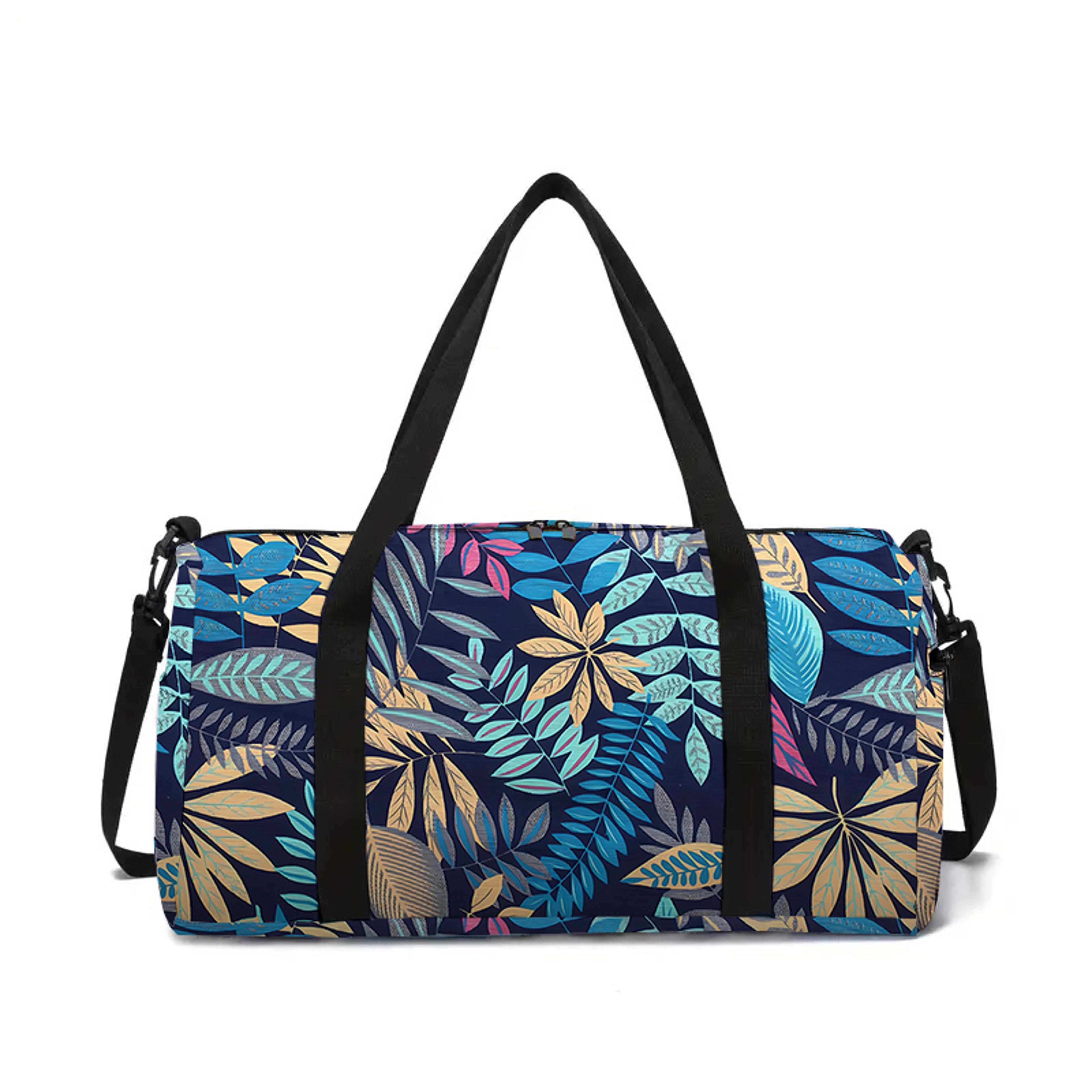 colorful leaves kids travel bag large capacity cartoon duffel for children