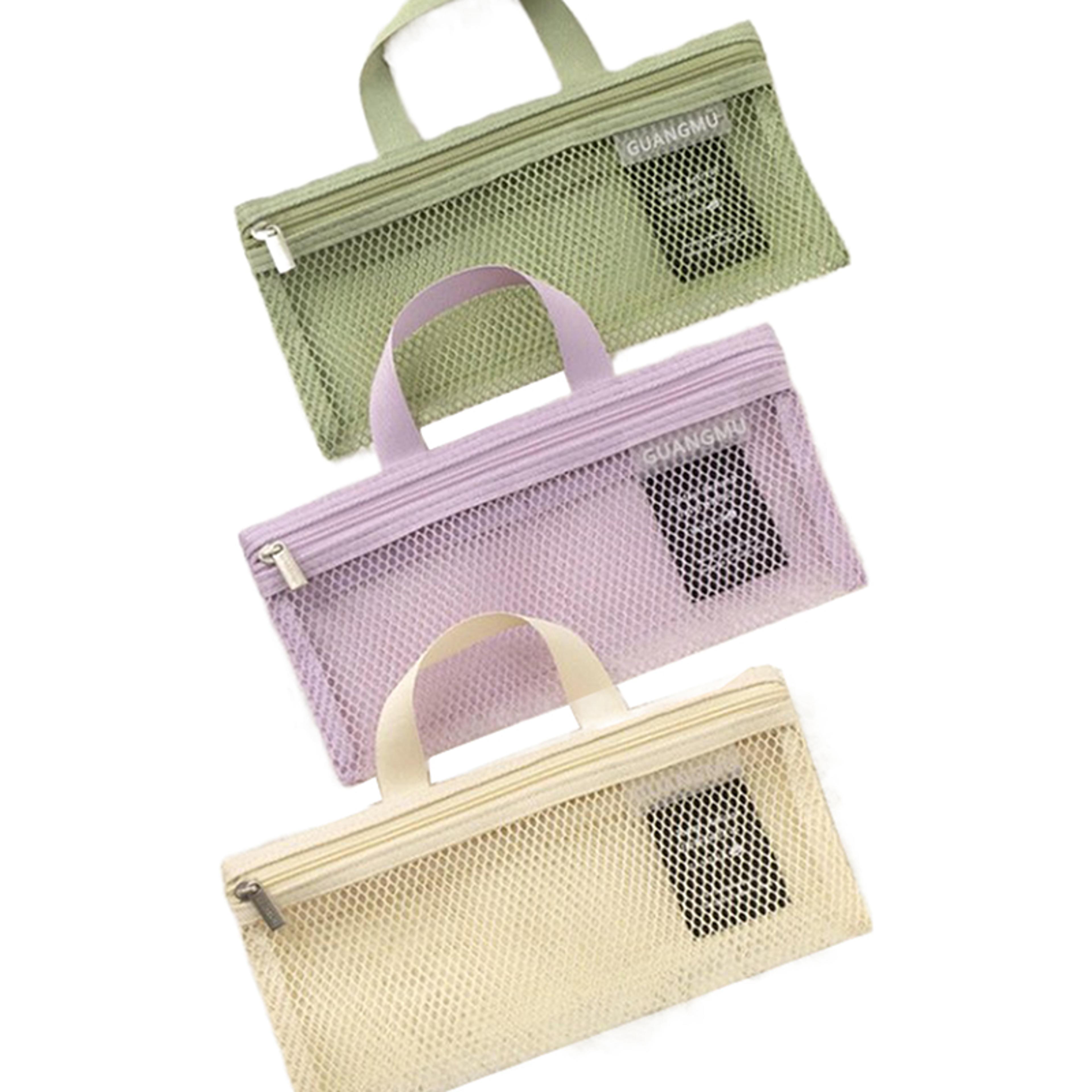 portable mesh travel storage bag makeup brush toothbrush organizer