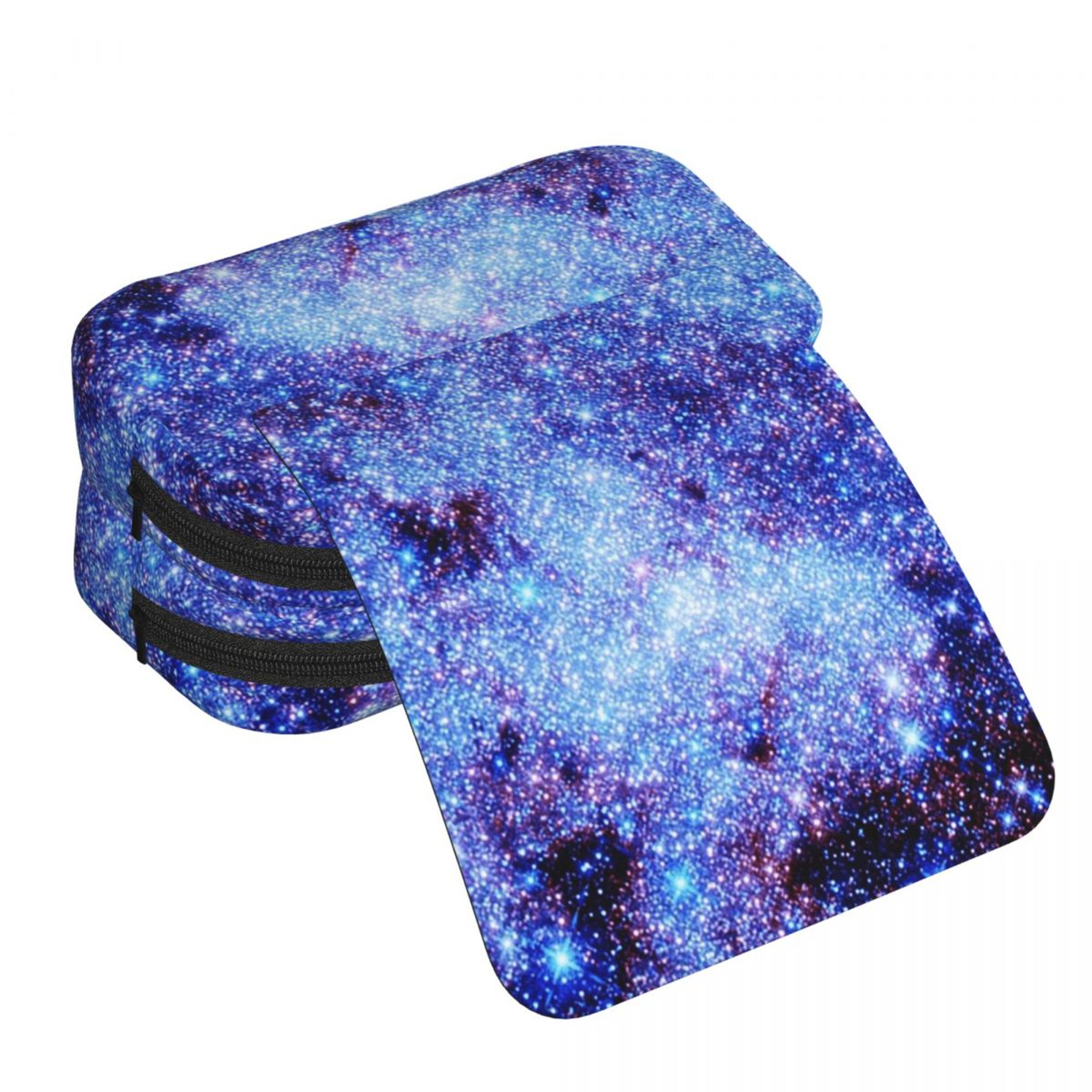 galaxy sparkle stars periwinkle blue kids pencil case with spacious stationery organizer for school
