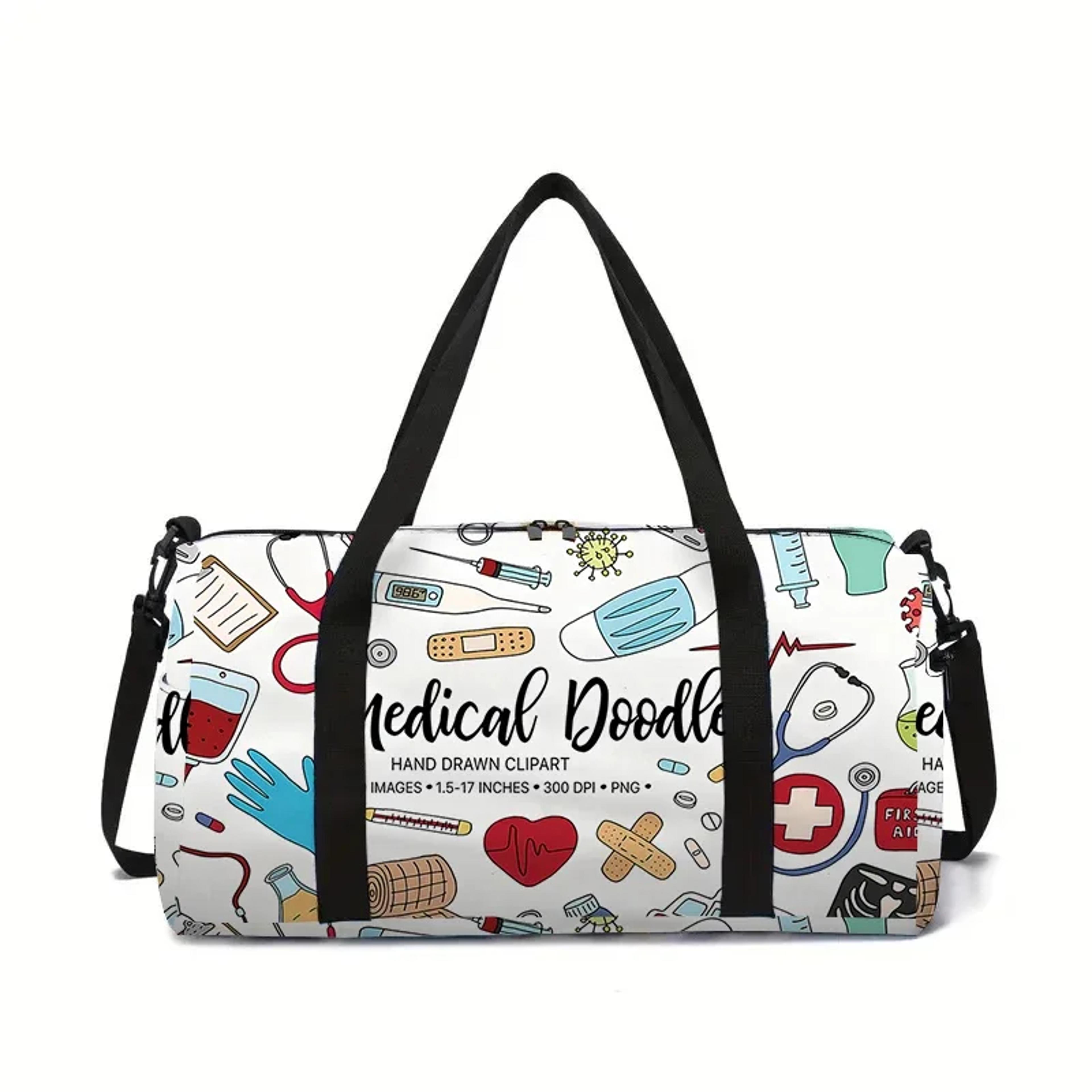 medical cartoon travel duffel bag for kids large capacity luggage
