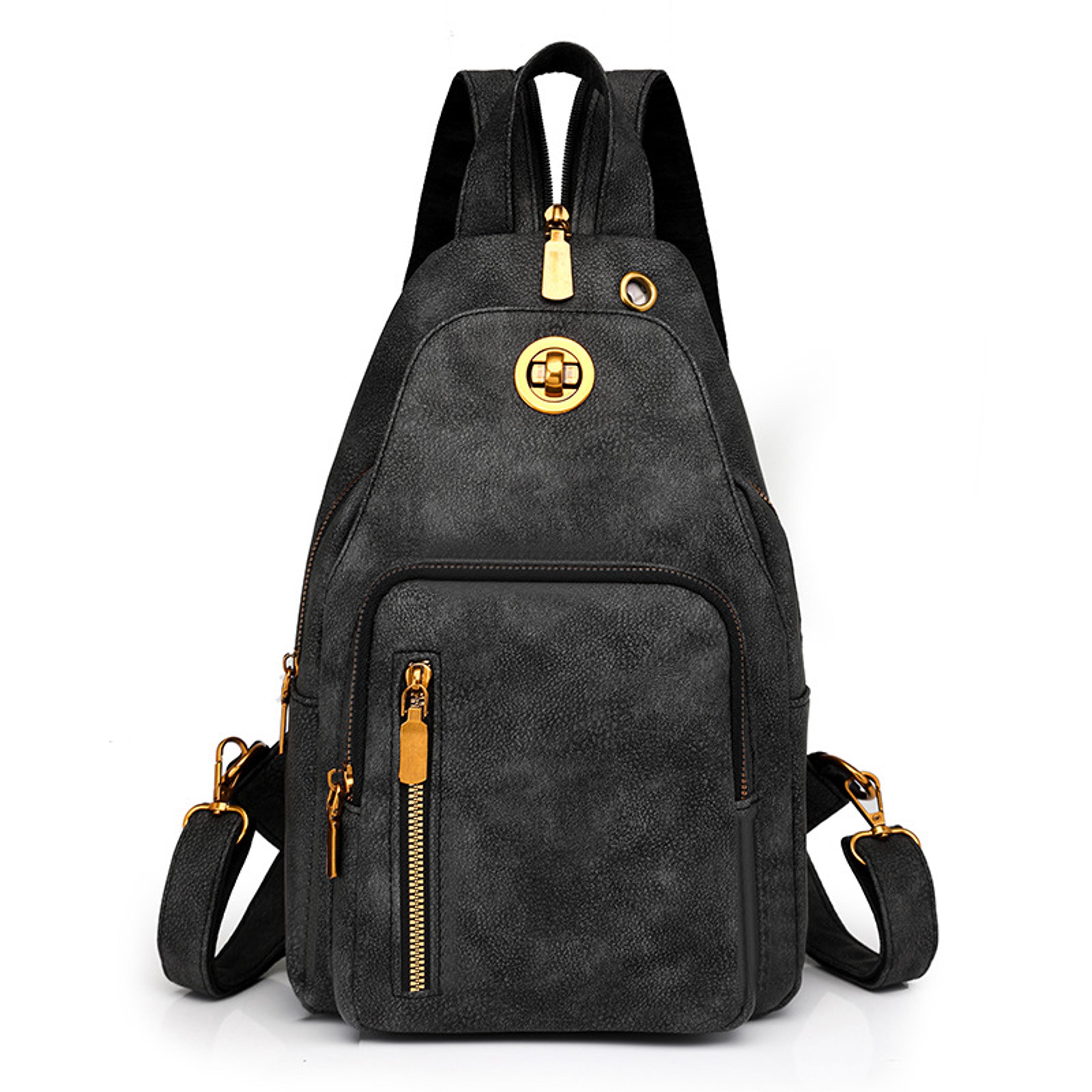 multi functional women chest bag with earphone hole fashion crossbody backpack