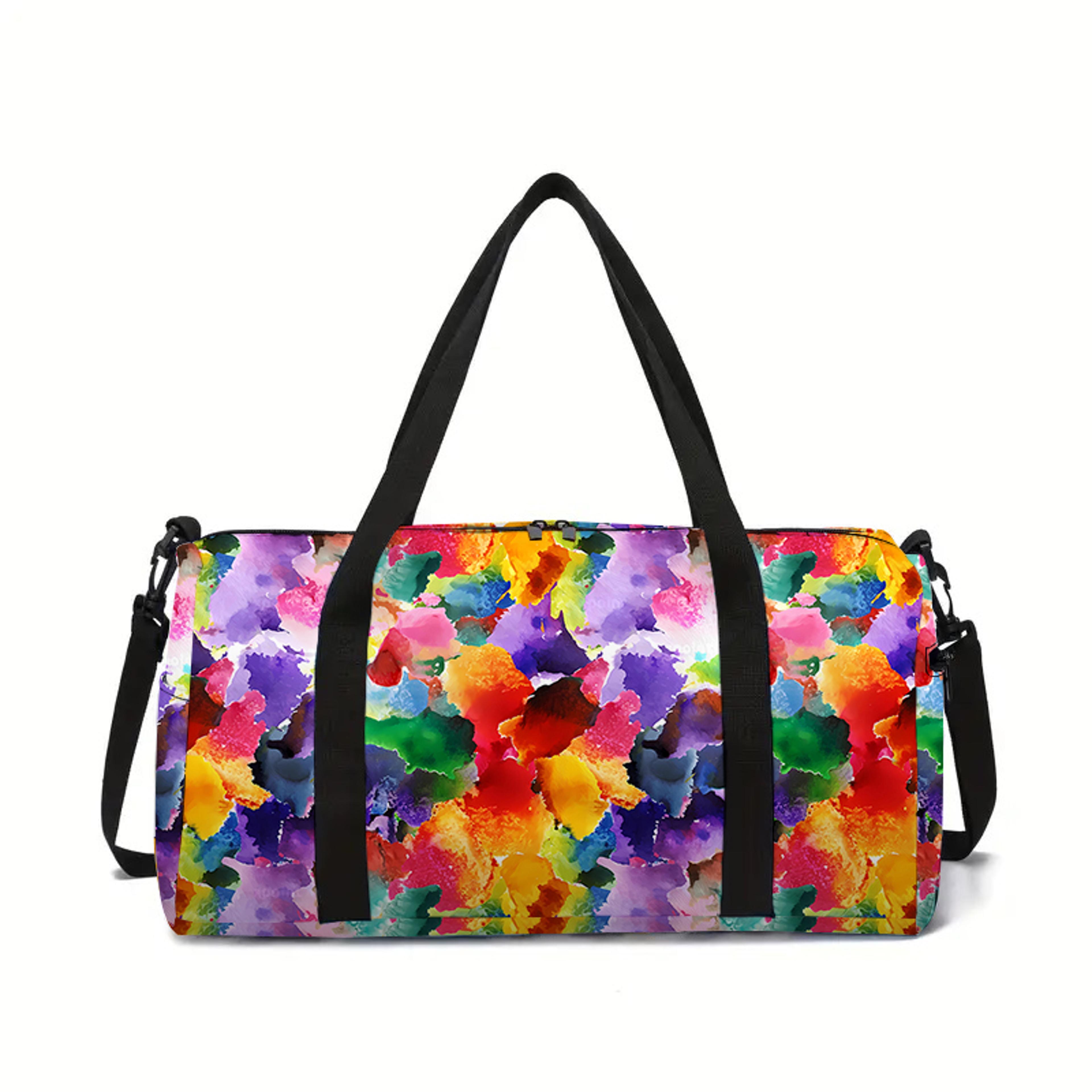colorful flower cartoon kids travel bag large flat luggage case gift for boys and girls