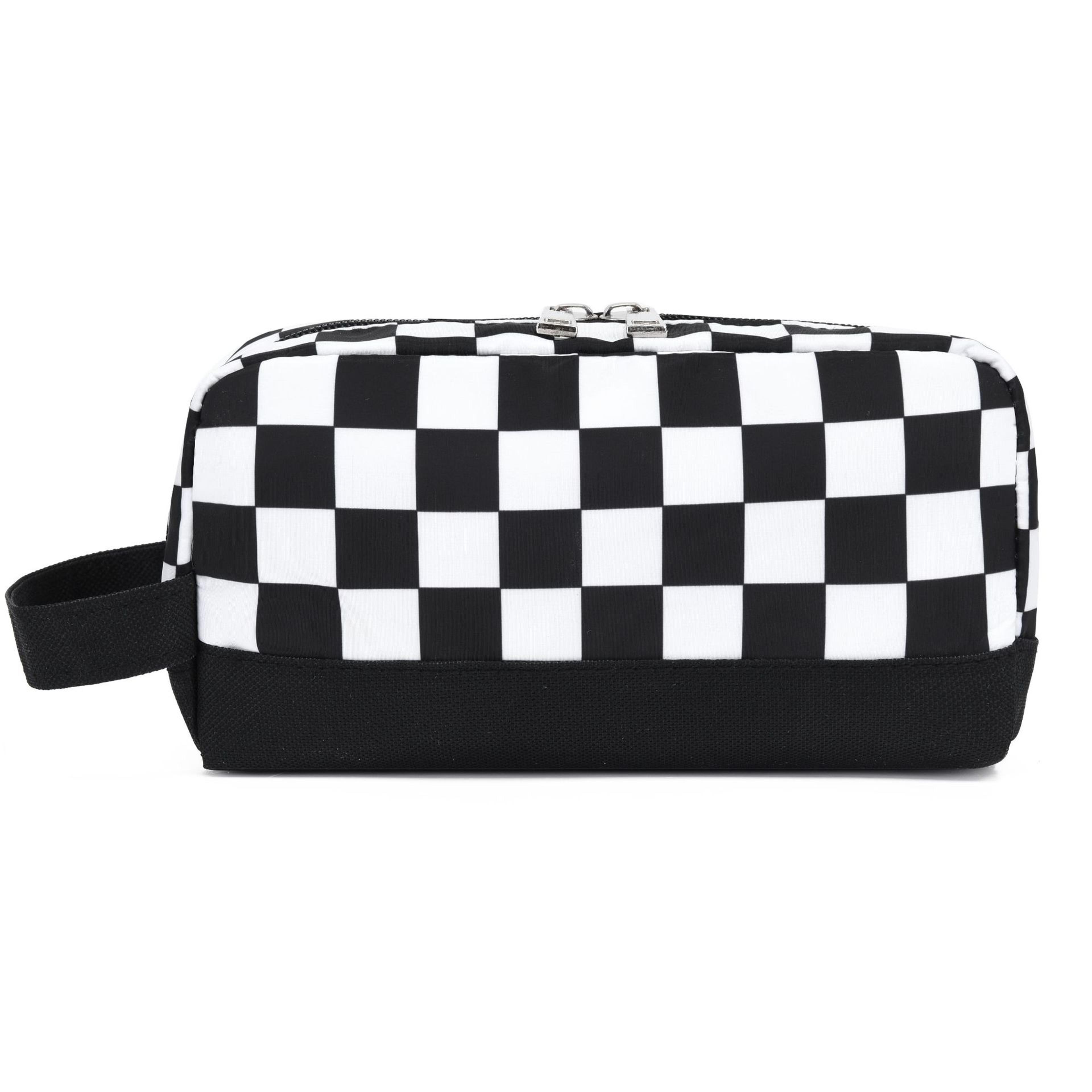 checkerboard large capacity pencil case for students with stylish school storage design