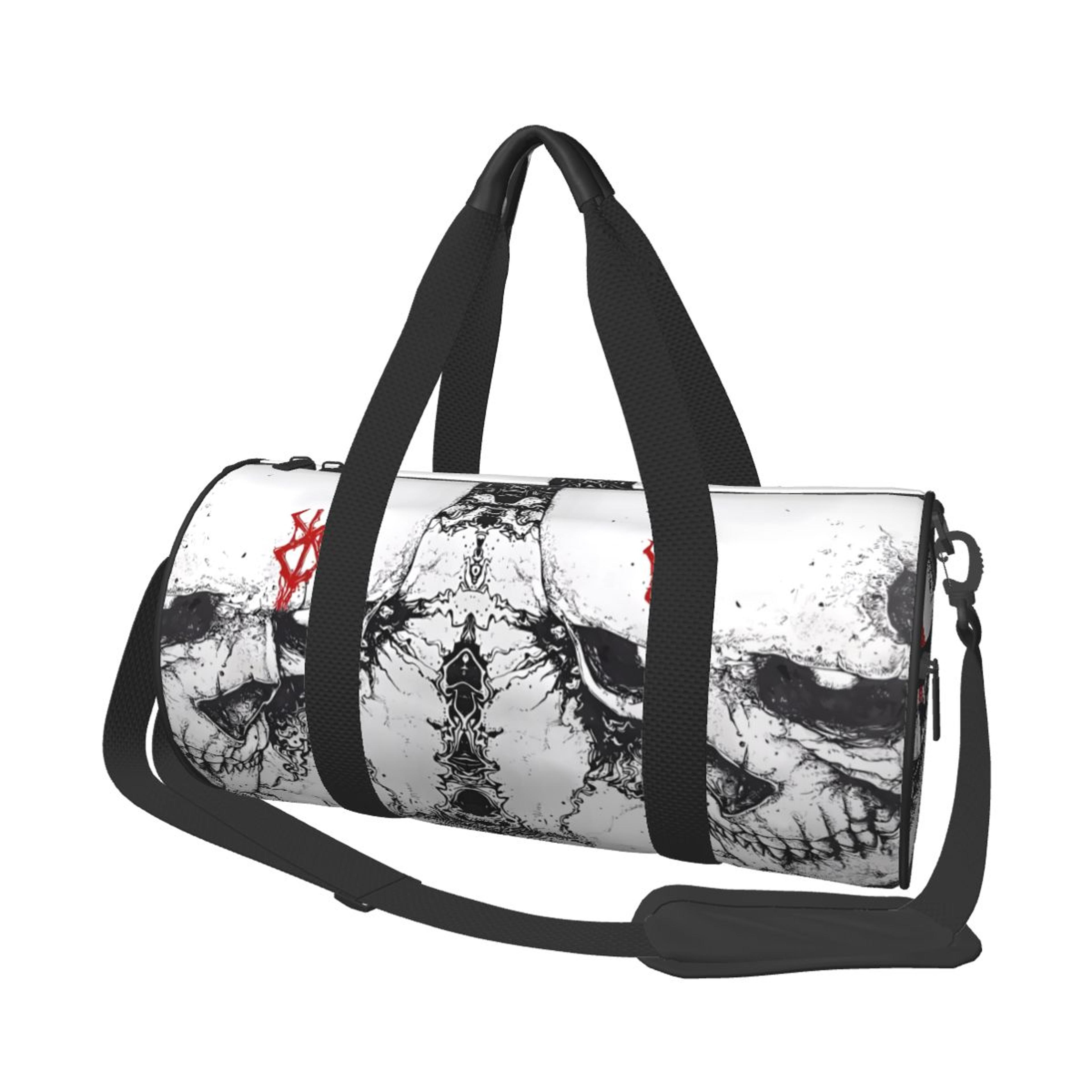 japan anime skull printed large capacity gym bag for men sports travel fitness handbag