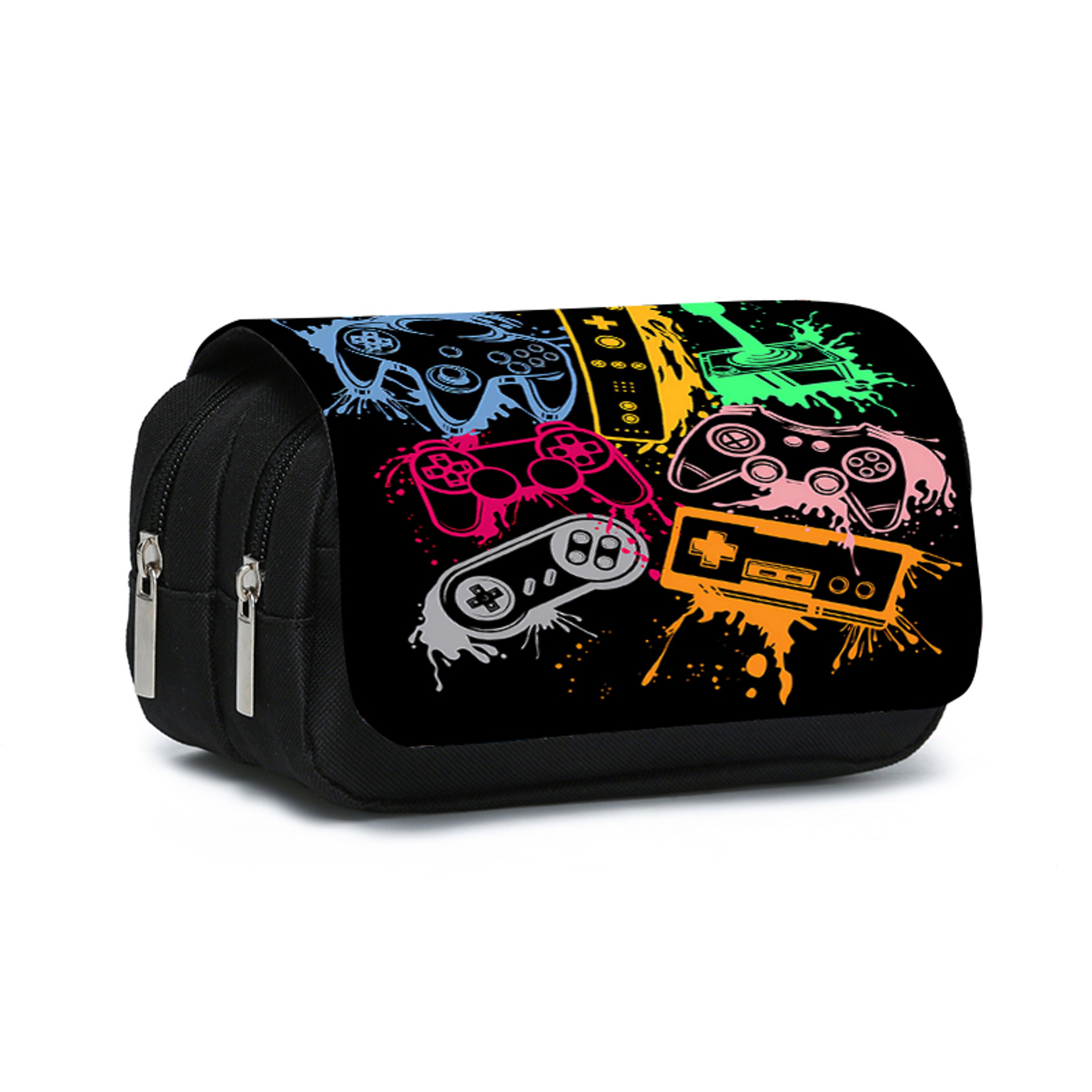 game controller flip pen case double layer cartoon pencil bag for kids
