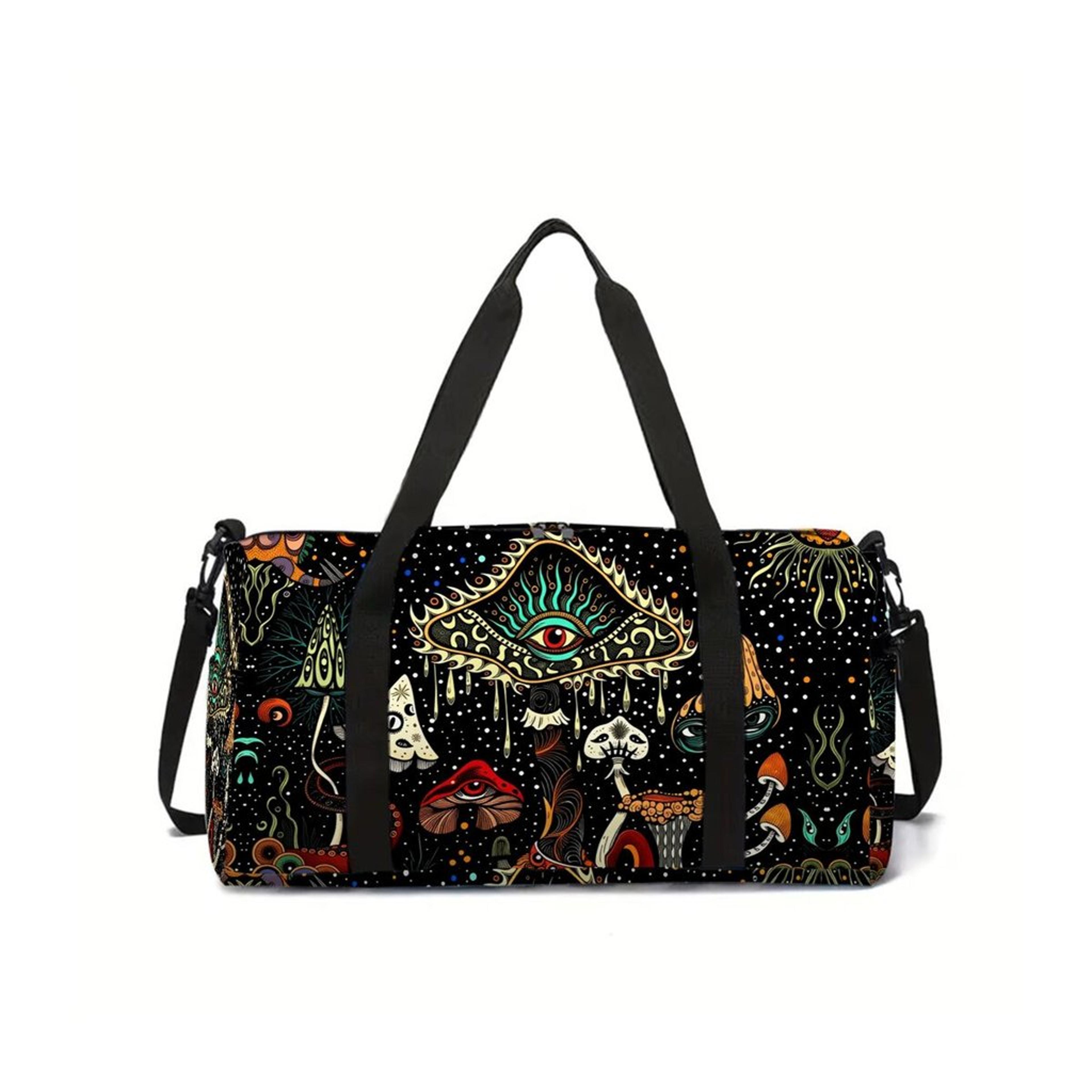 bohemian mushroom cartoon backpack large capacity school travel bag for kids