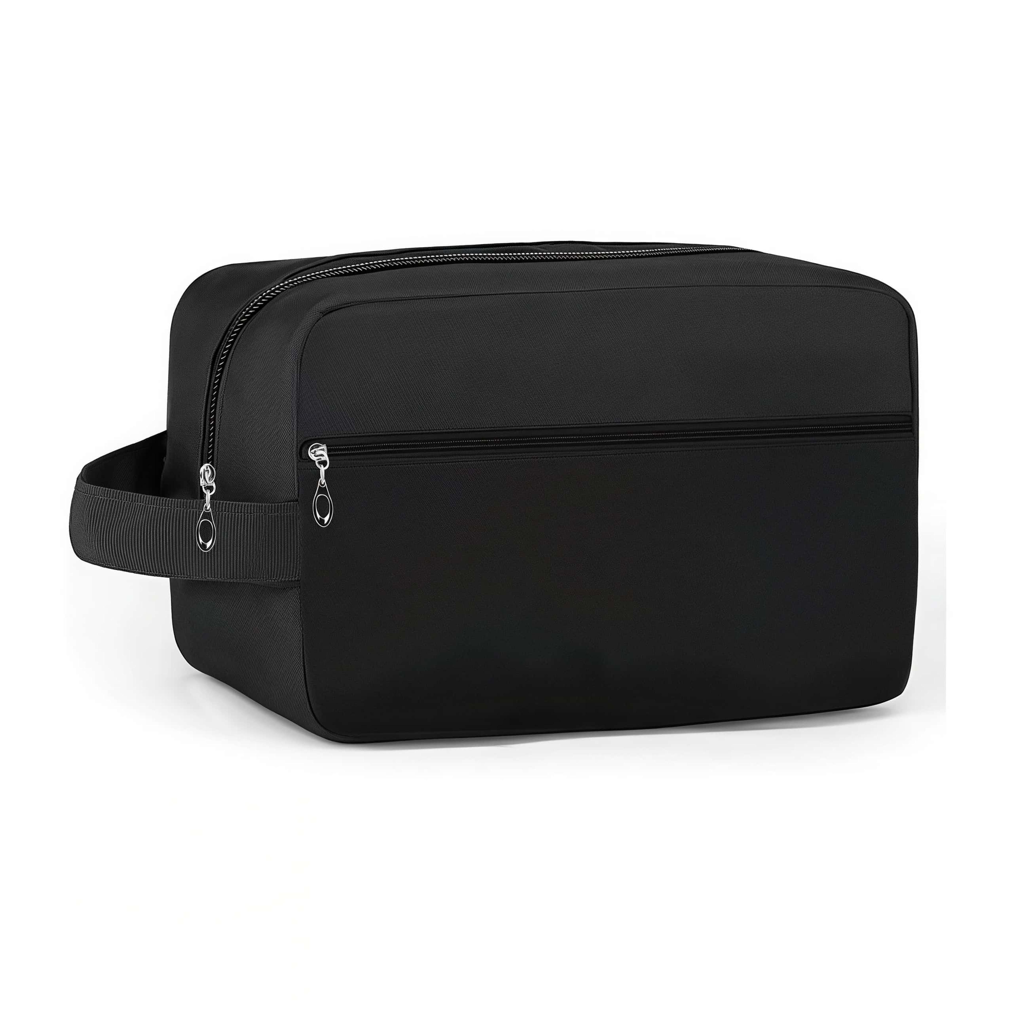 large water resistant men's travel toiletry bag with handle for shaving and grooming essentials