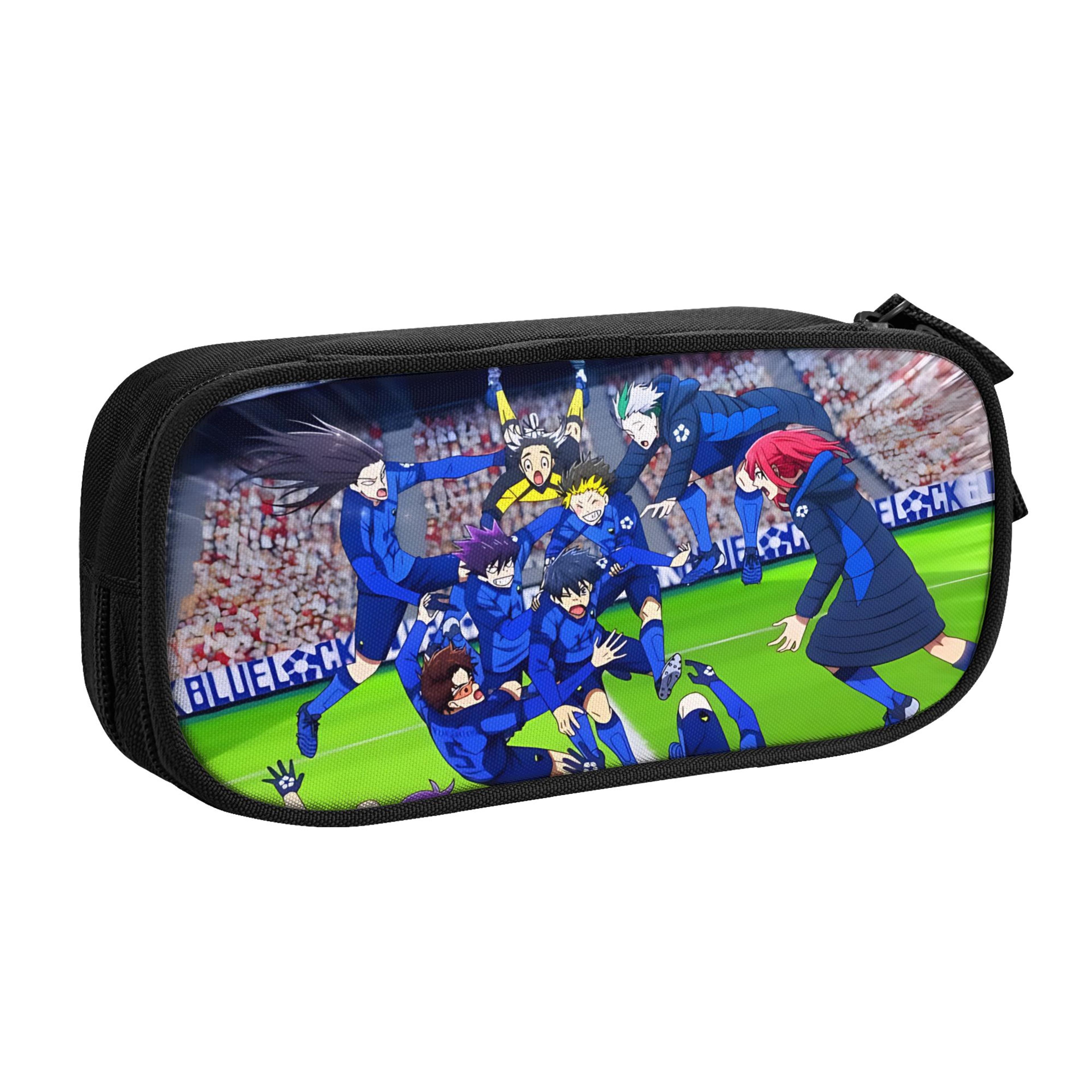 blue lock pencil case large capacity student pencil pouch pen holder