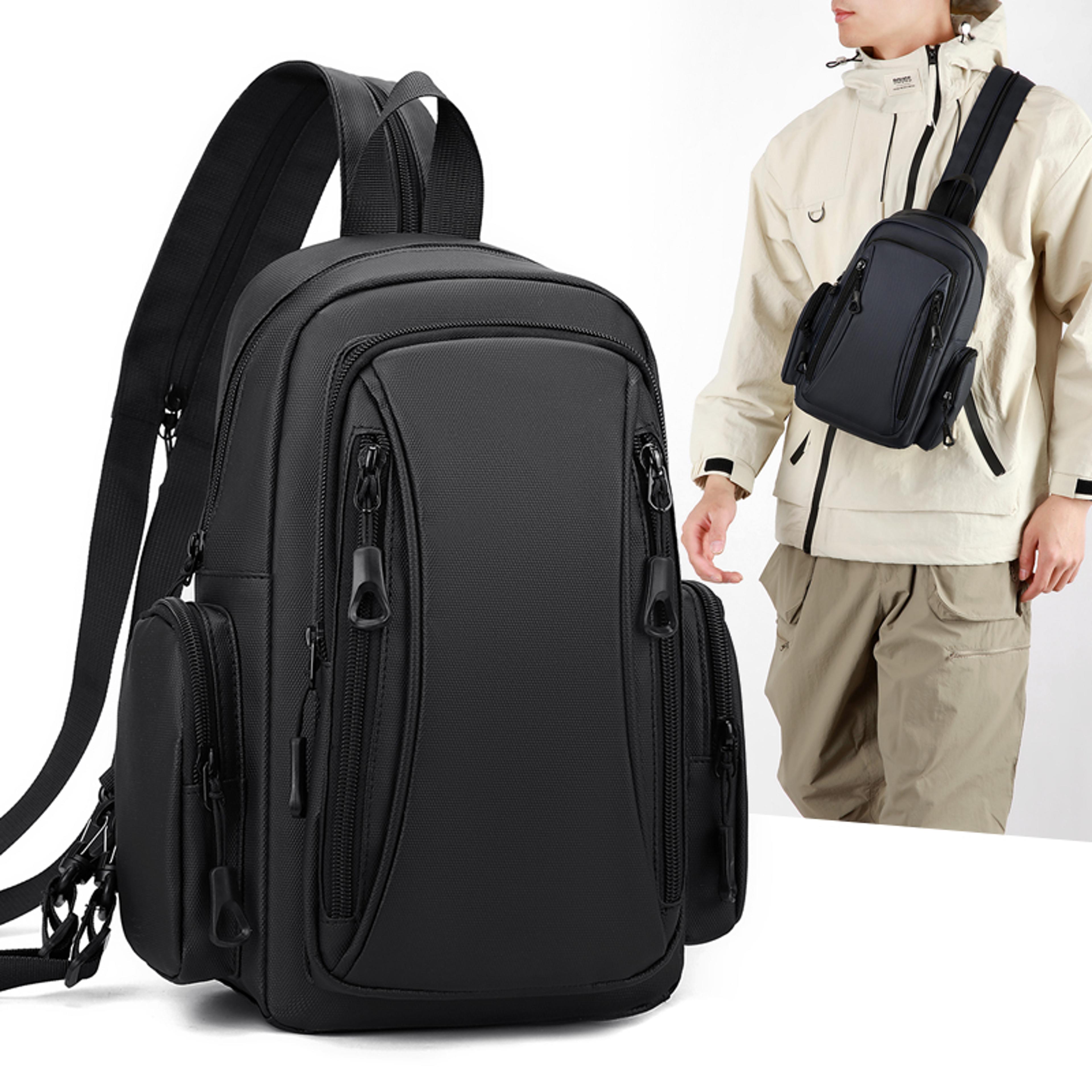 multi functional men's chest bag oxford mini backpack for travel and daily commute