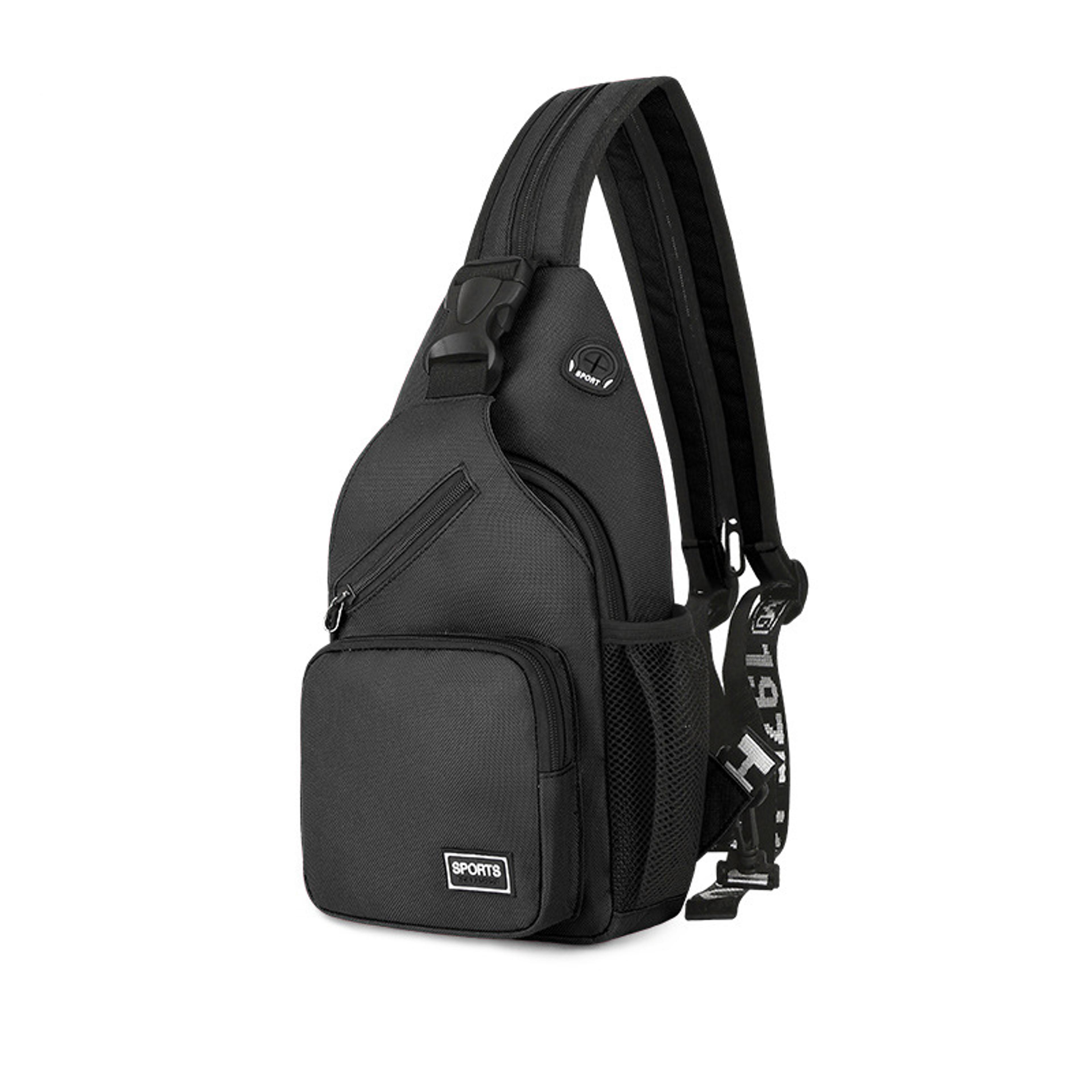 womens adjustable chest bag crossbody backpack with earphone hole for travel sports and daily use