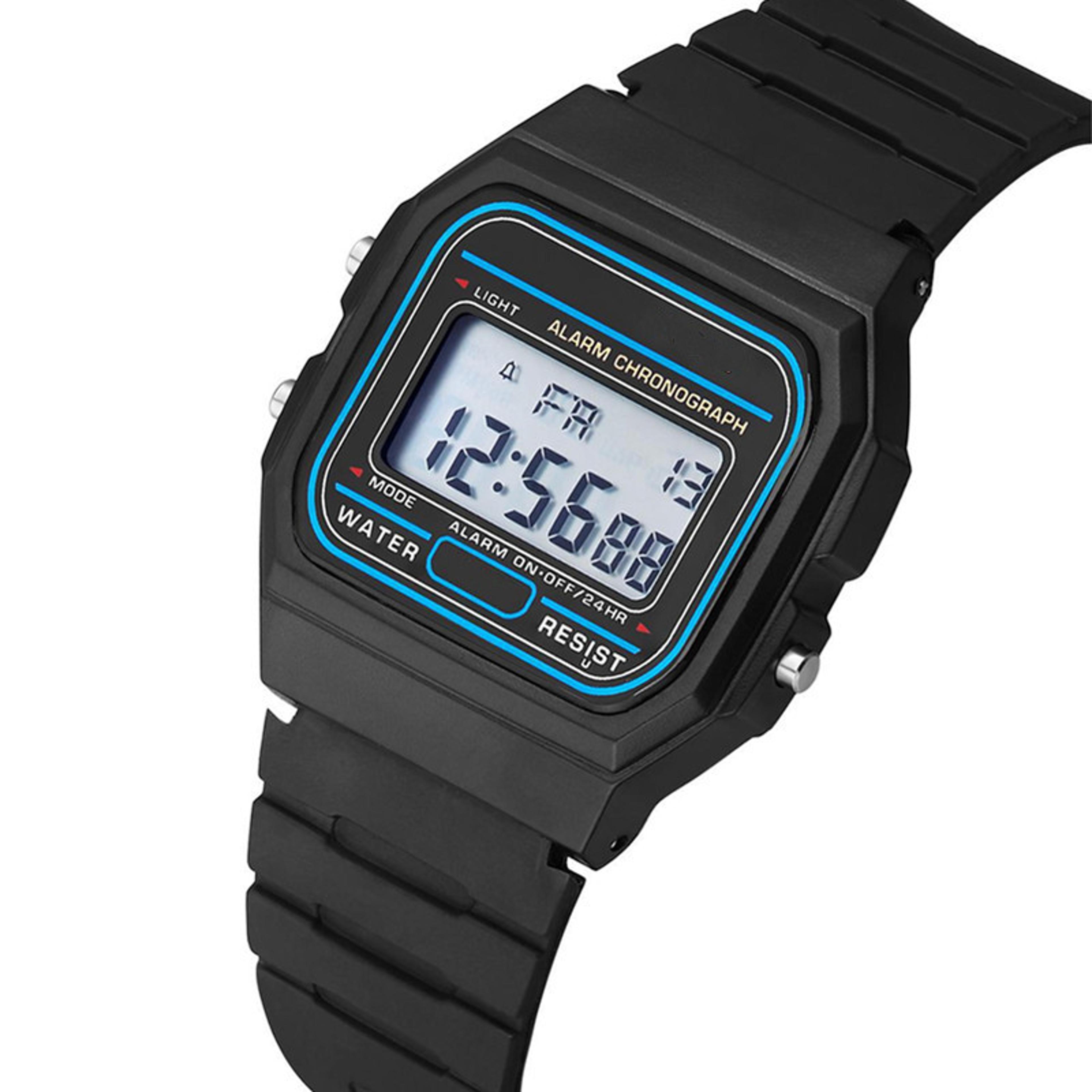 sport led digital watch for men small square dial casual silicone band watch