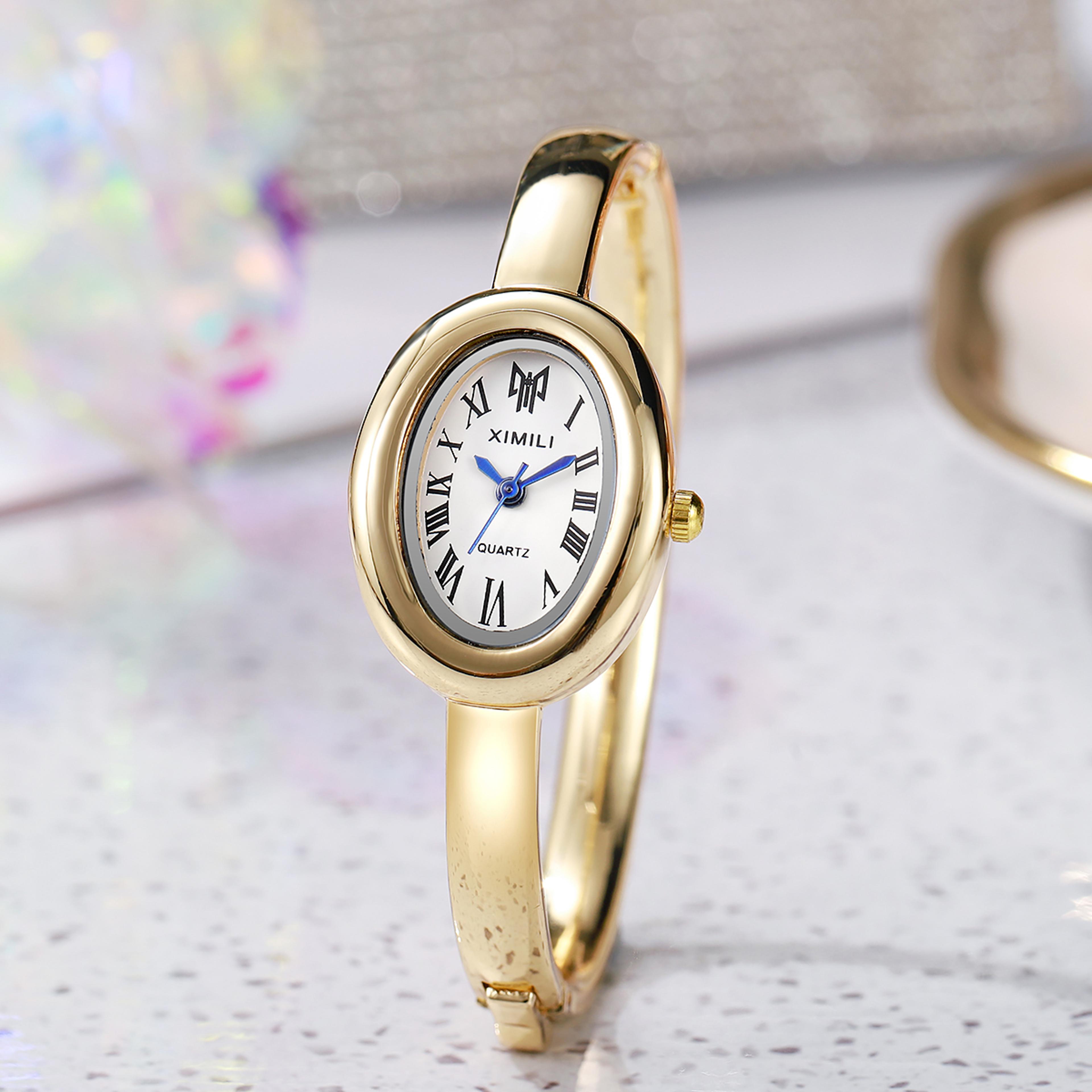 luxury silver stainless steel quartz watch for women elegant waterproof dress wristwatch