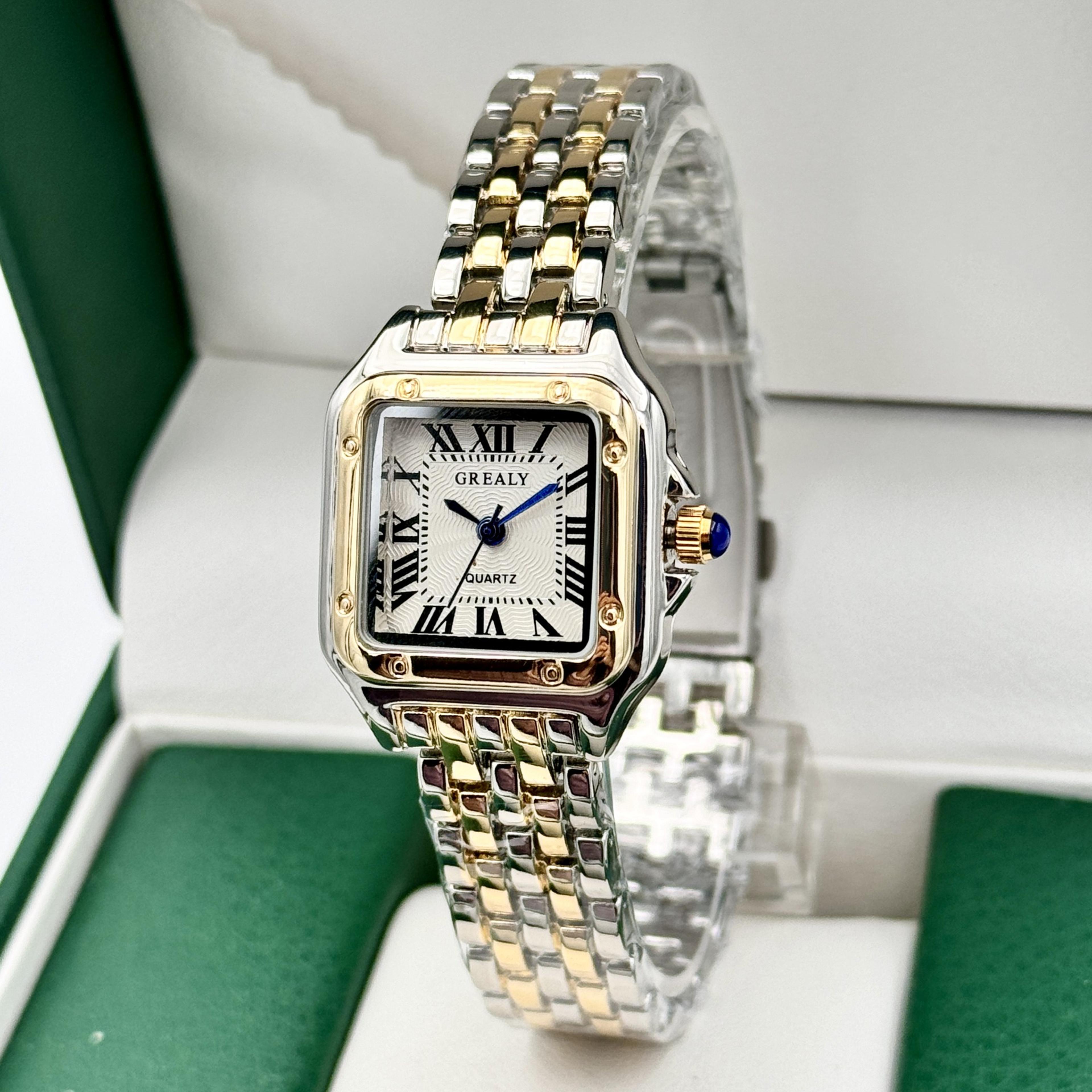 luxury gold stainless steel women watch elegant quartz bracelet timepiece