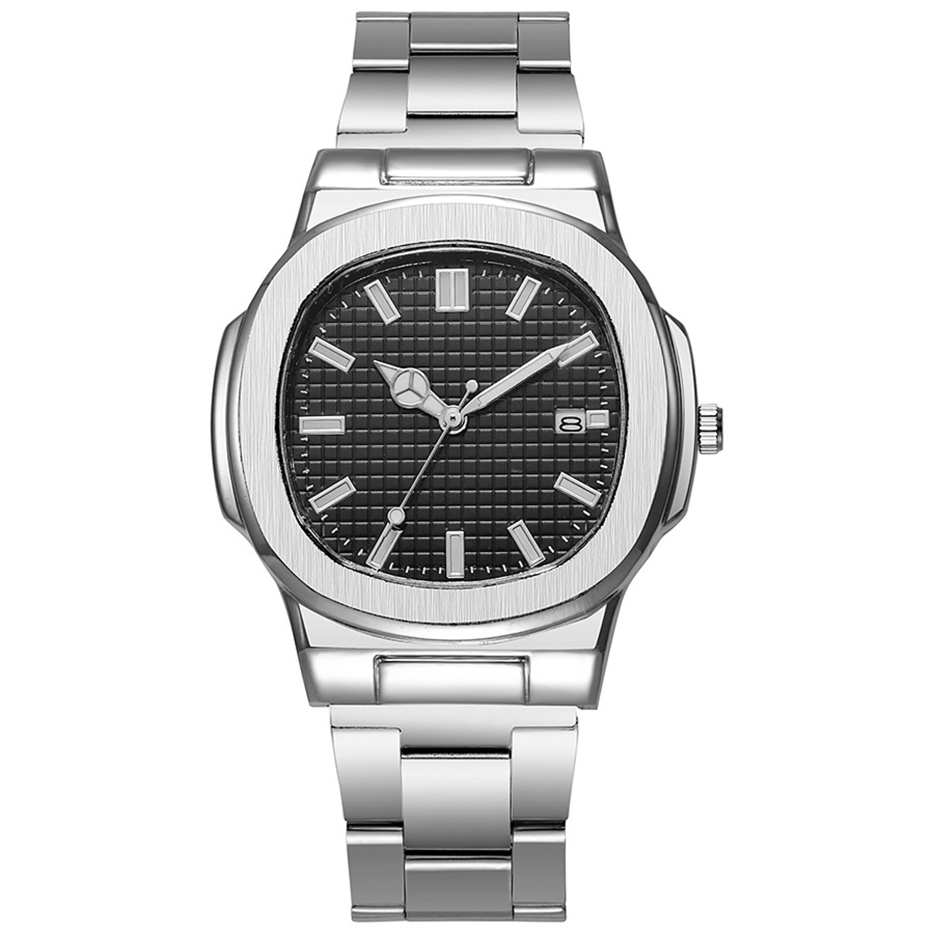 mens square dial quartz watch stainless steel minimalist classic wristwatch