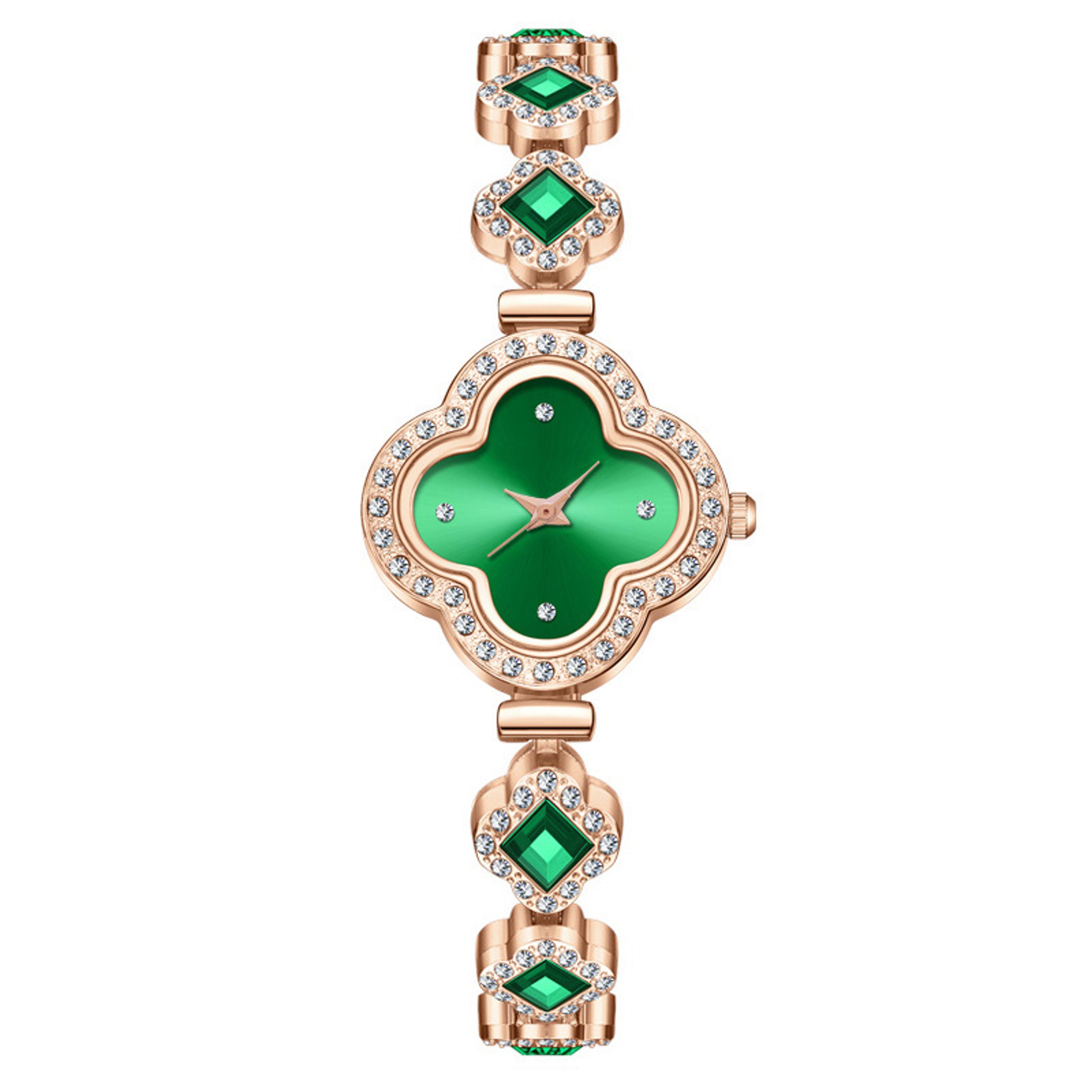 diamond pearl clover luxury drawstring quartz women watch