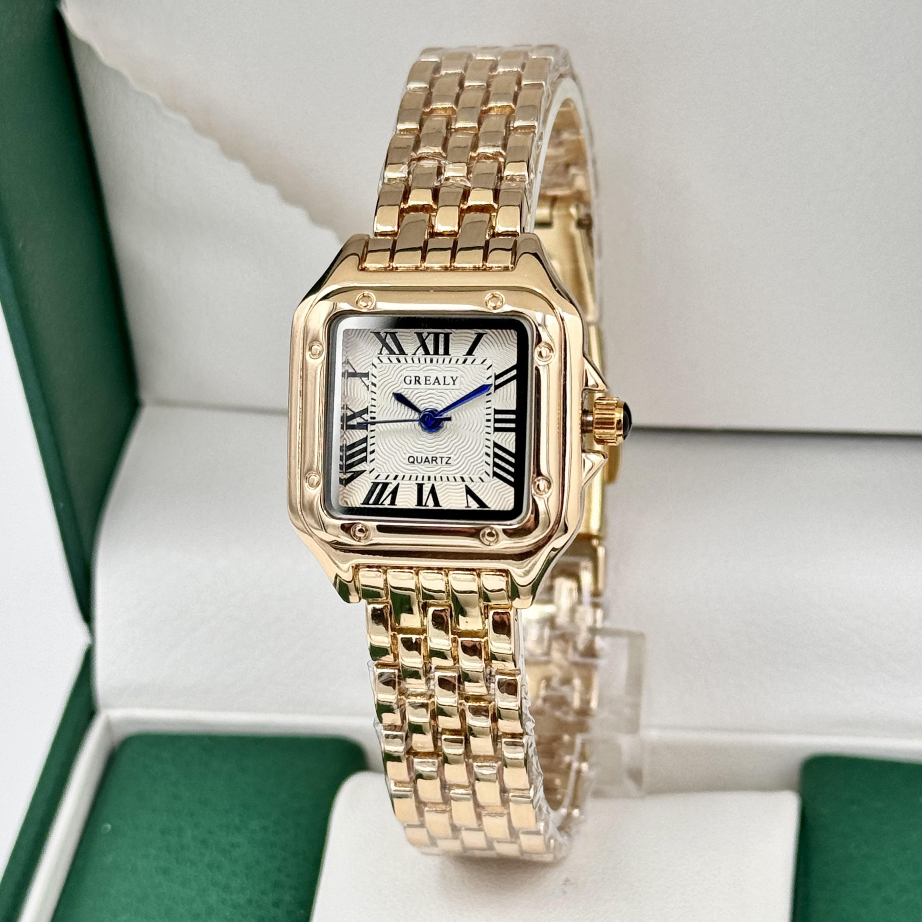 luxury gold watch for women elegant quartz waterproof ladies wristwatch