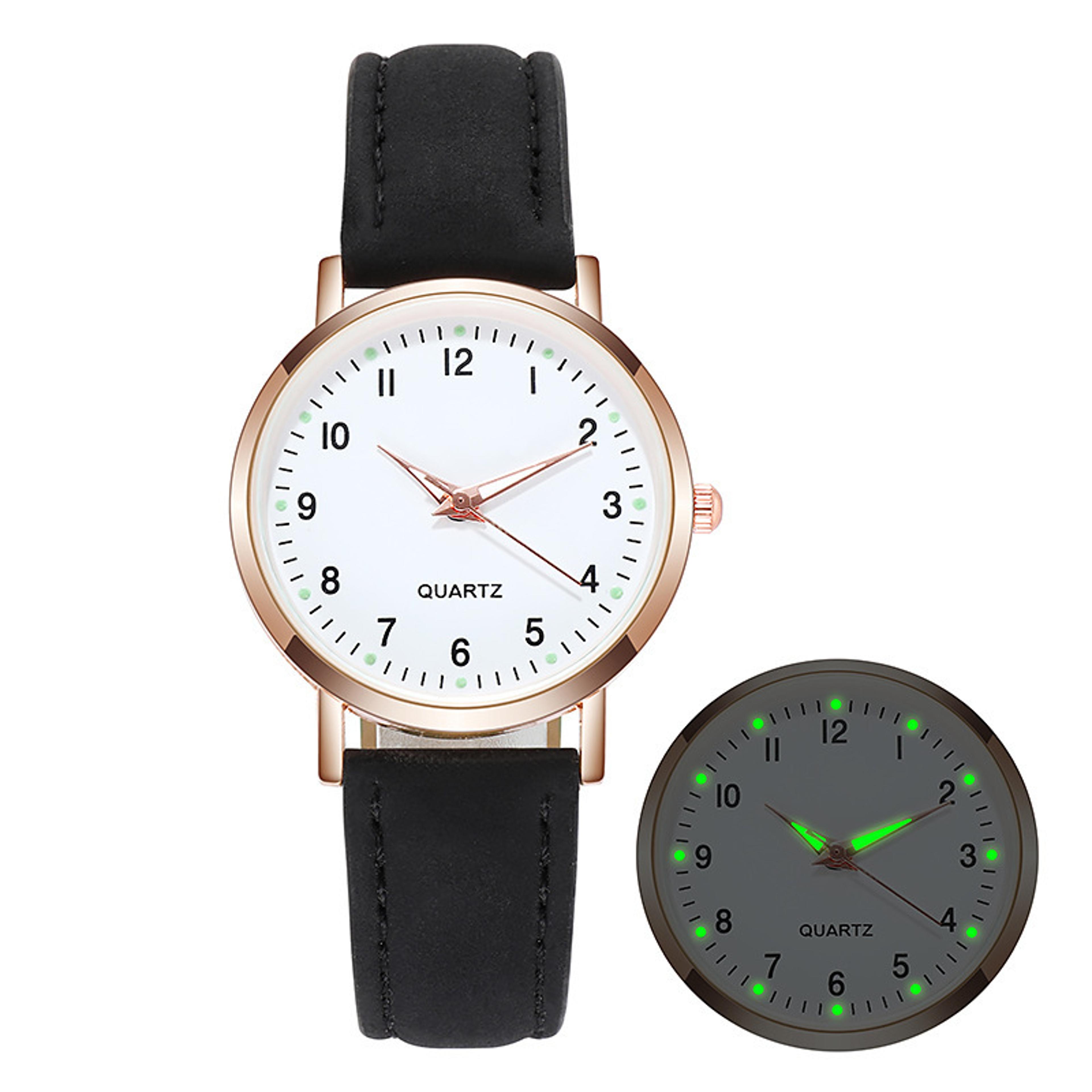 luminous leather strap womens quartz watch small dial elegant fashion timepiece